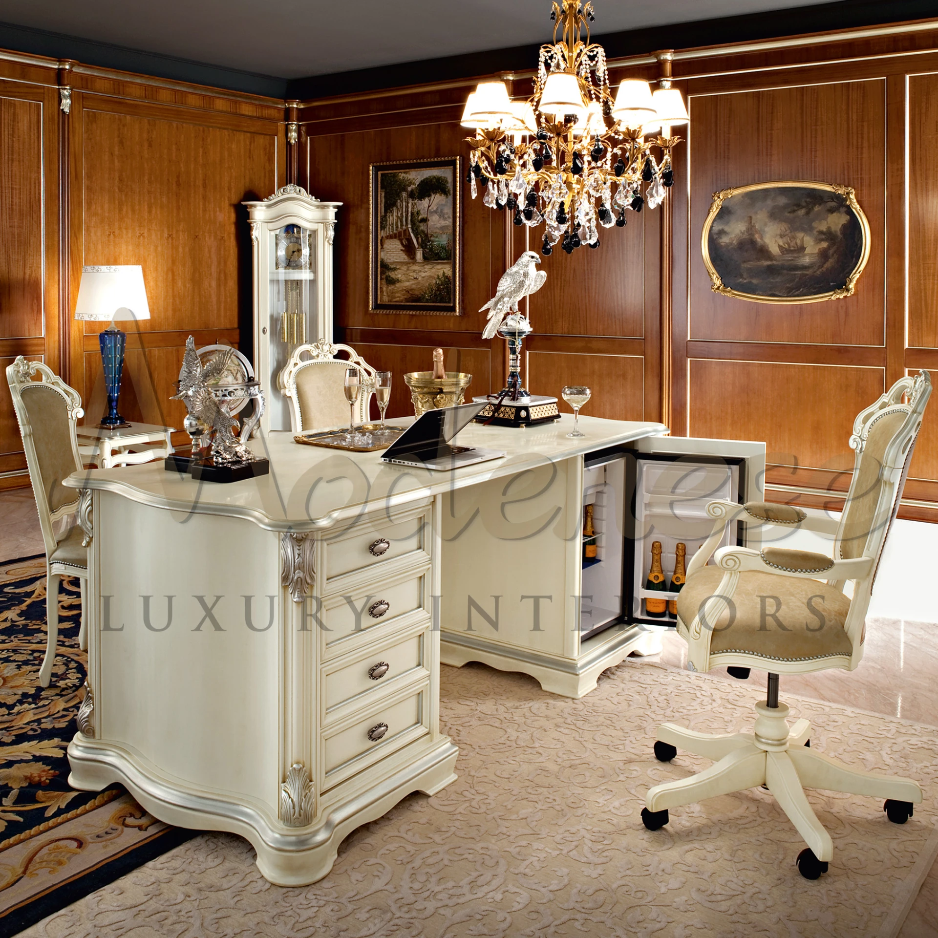 View with Complete Workspace - Imperial Office Armchair