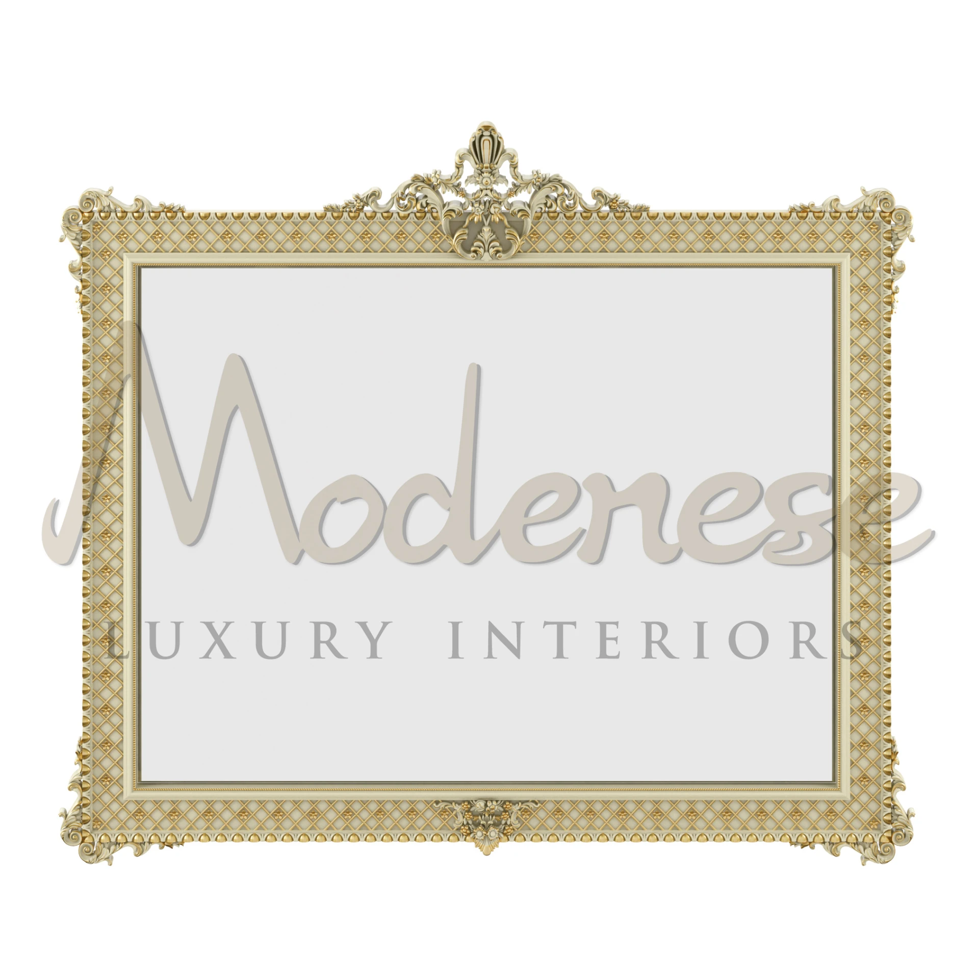 Ivory Gold Leaf Palatial Mirror
