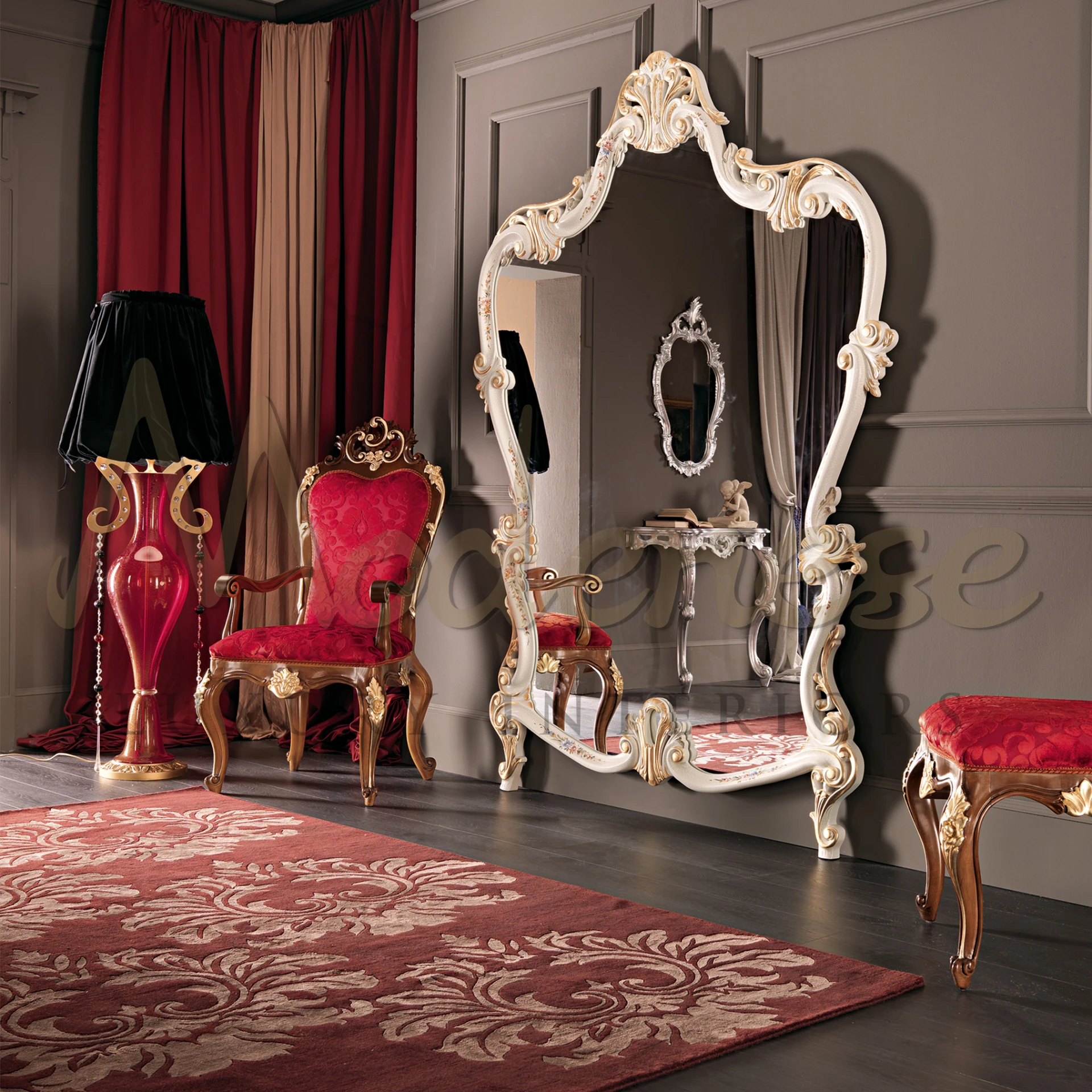 Unique Gold Leaf Floral Mirror

