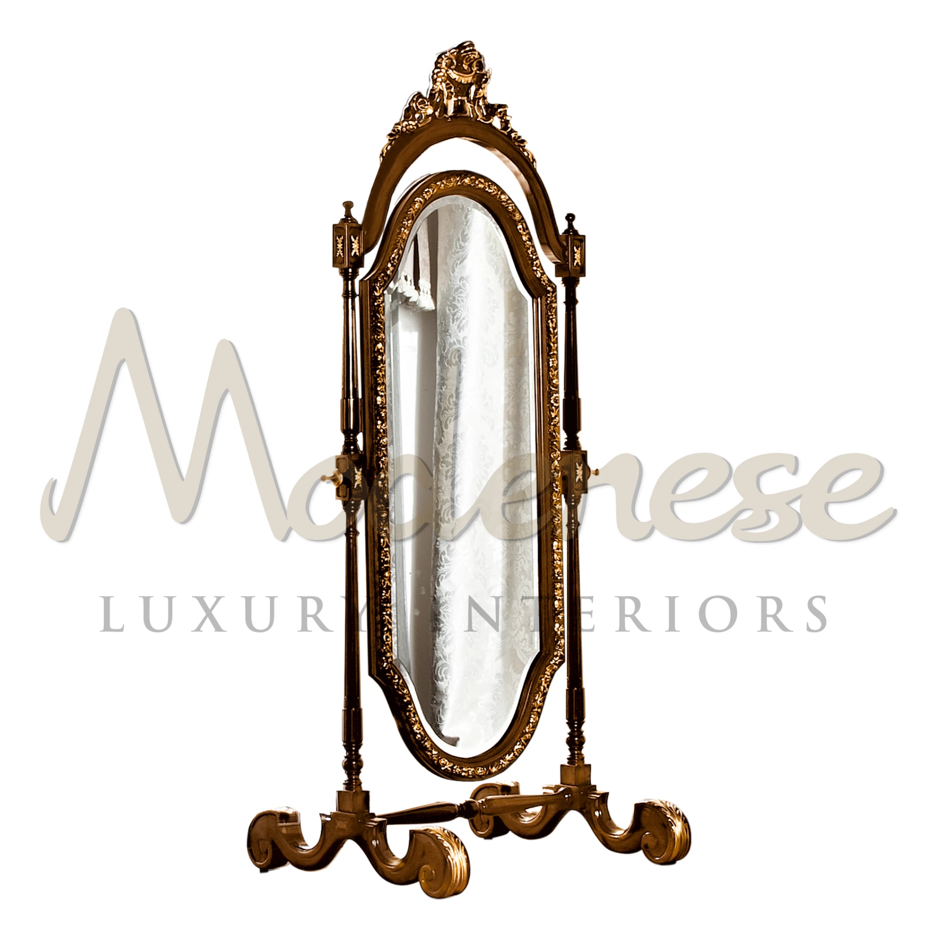 Classic Walnut Vintage Swivel Mirror
