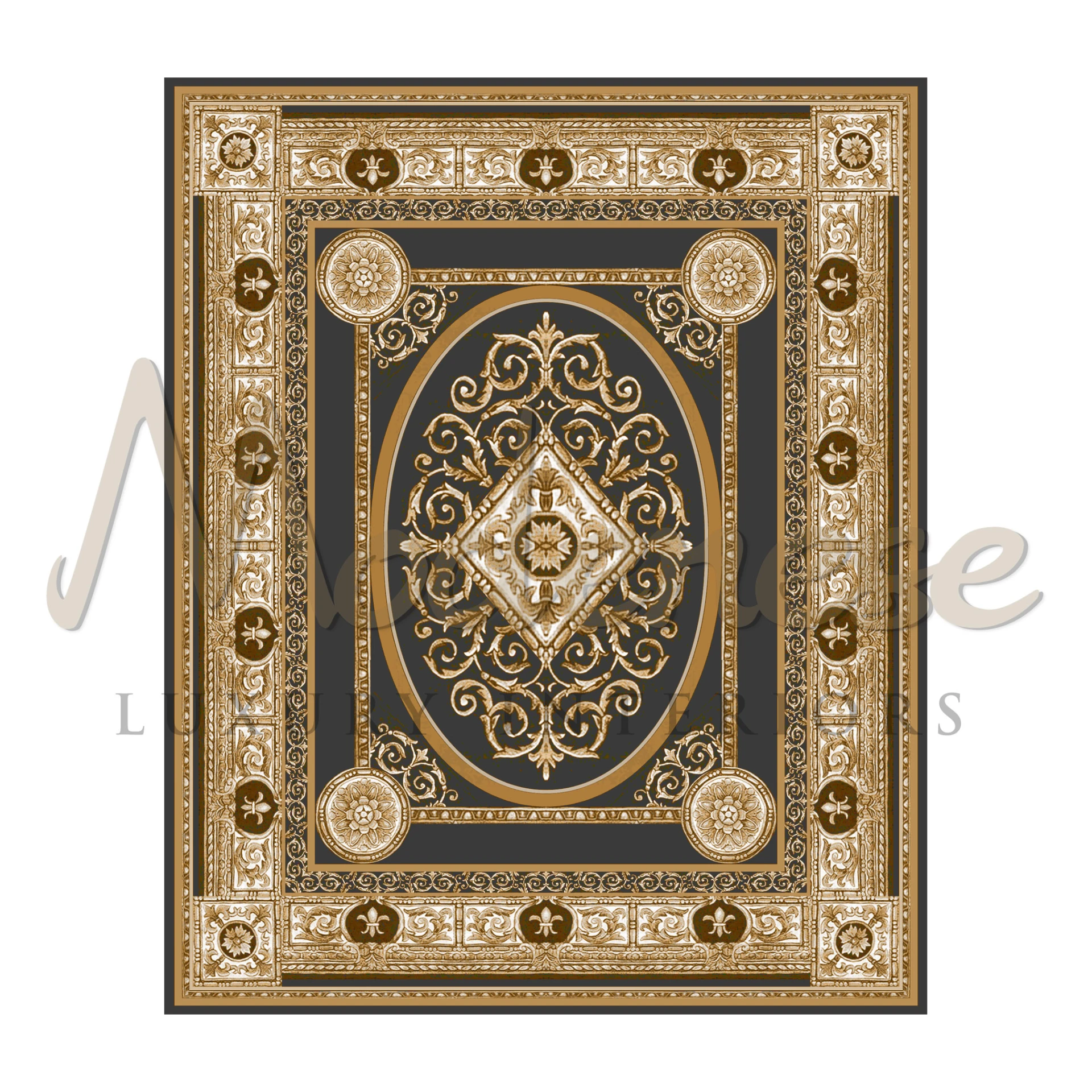 Classy Pure Silk Handcrafted Gray Rug by Modenese Luxury Decor Collection