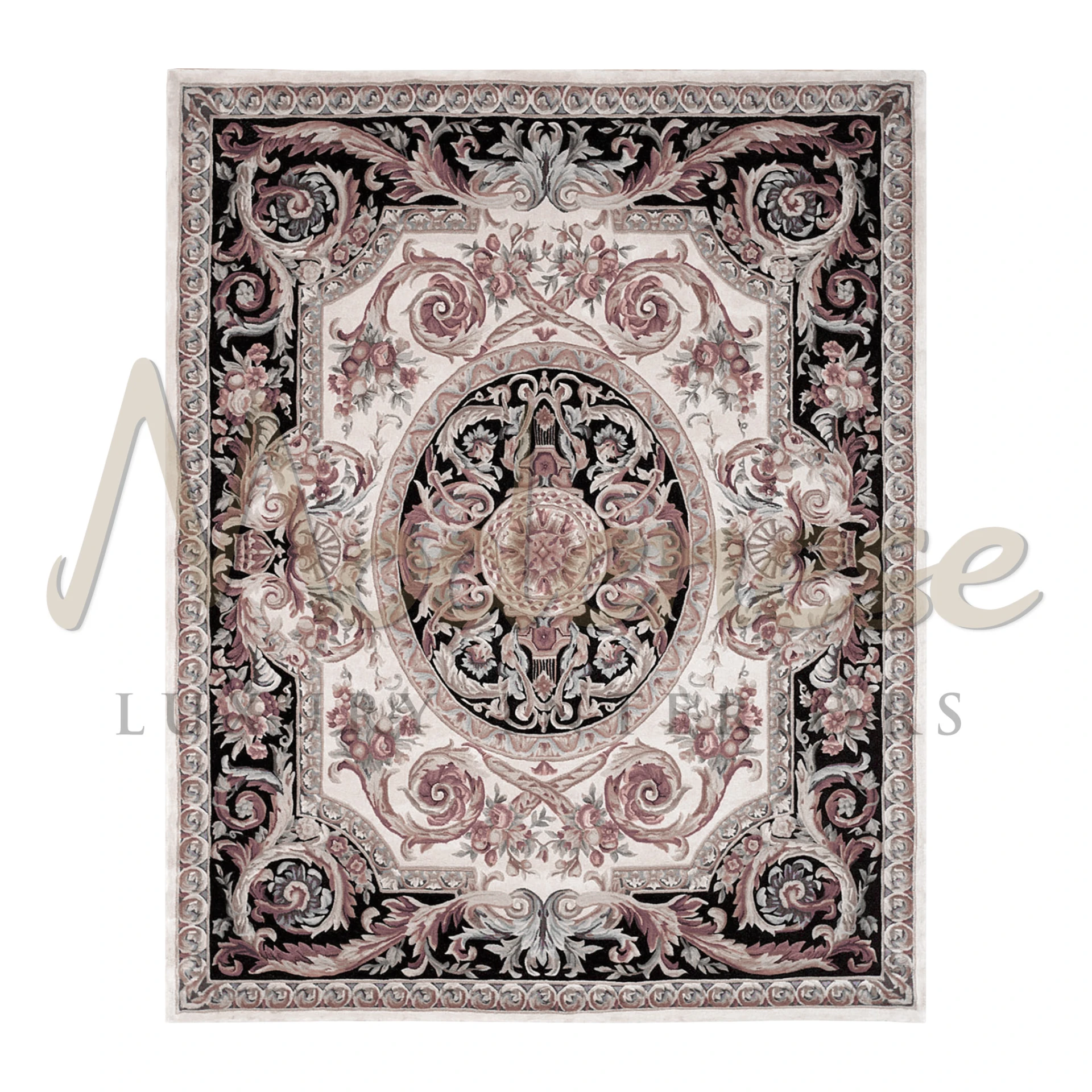 Shiny Pure Handcreated Black Violet Rug