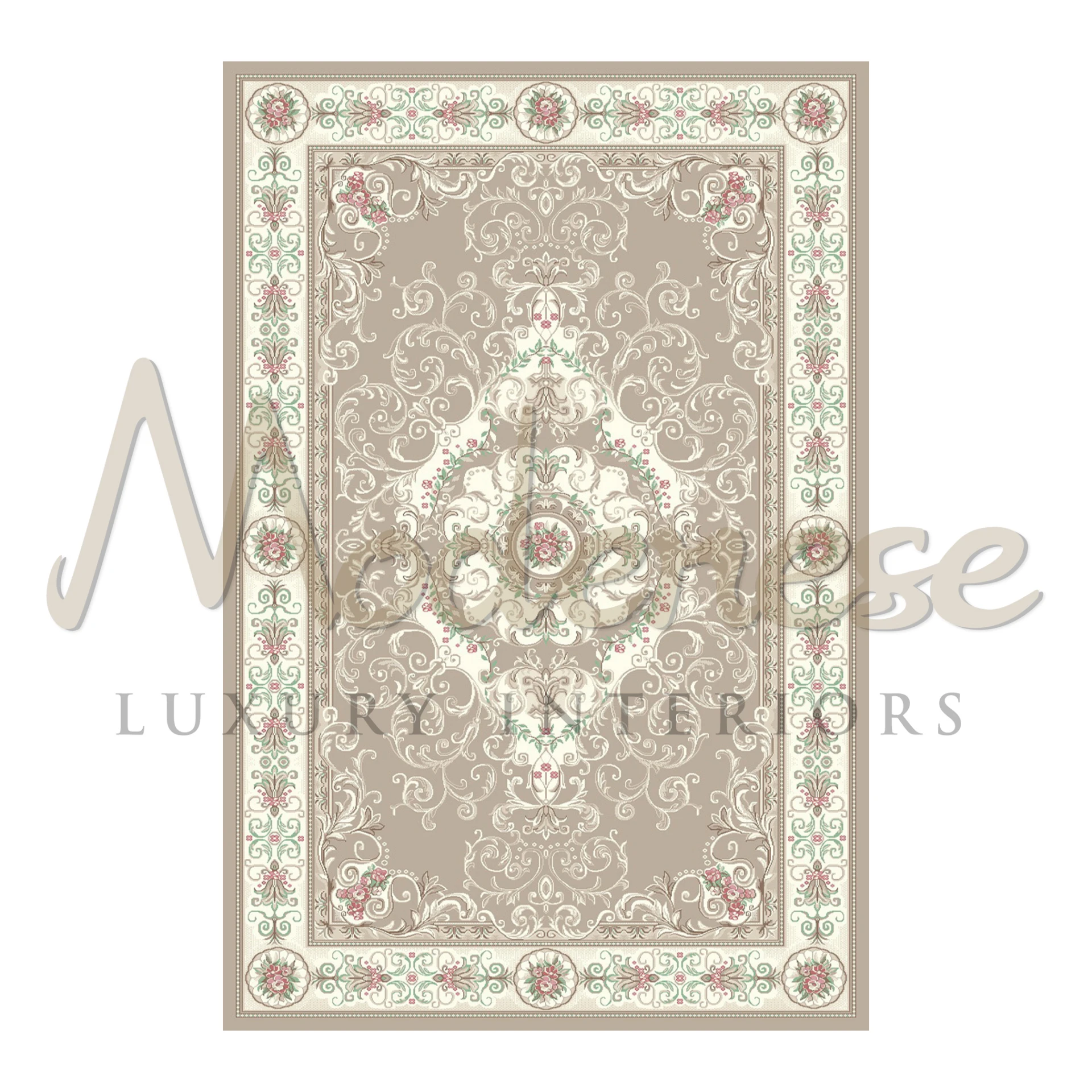 Beige Splendor Rug in vegetal silk by Modenese Accessories