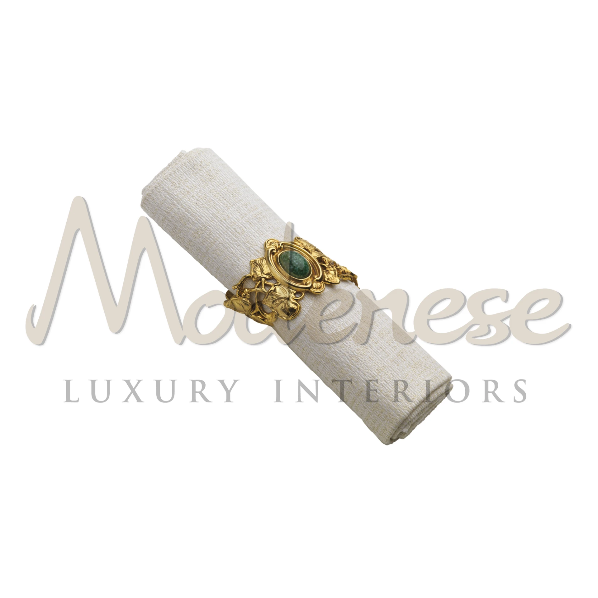 Decorative Stone Napkin Holder with Gold Detailing