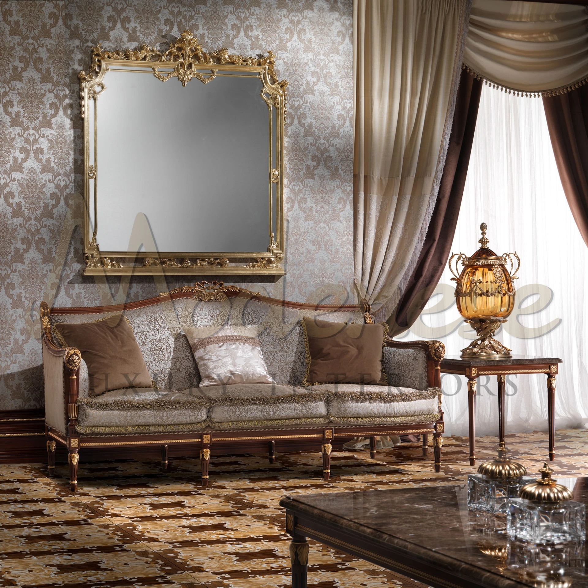 Handcarved Imperial Sofa: Luxurious Comfort with Old-World Charm