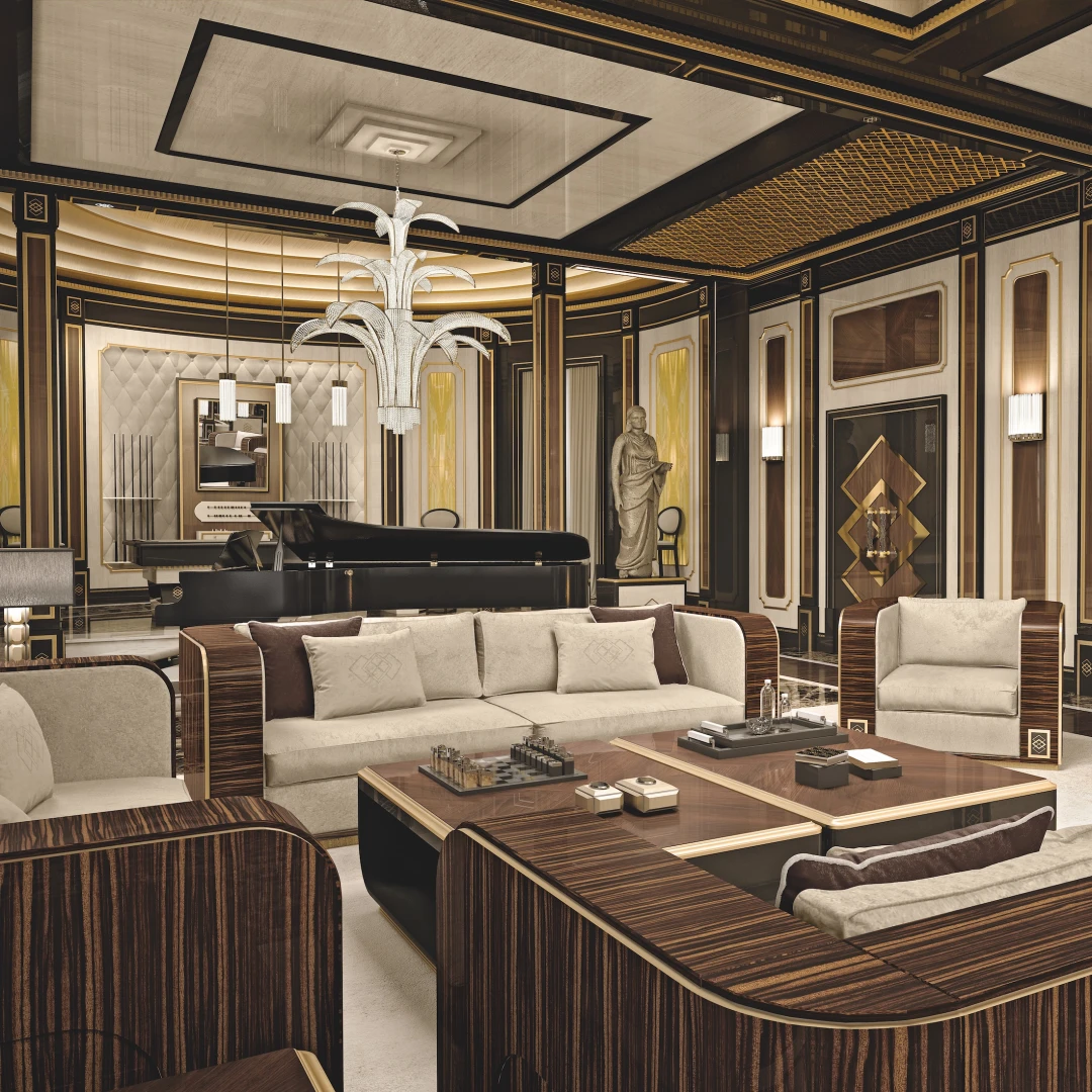 New contemporary collection furniture living room with fireplace area