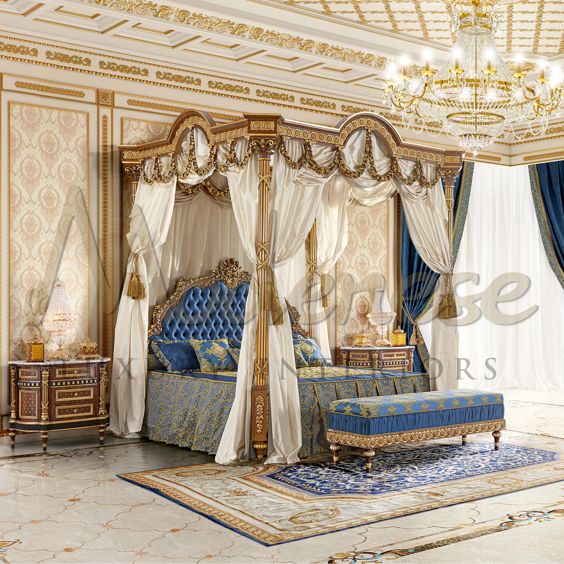Indulge in unparalleled comfort and sophistication with our Royal Canopy Bed. Its timeless beauty and majestic presence create a haven of tranquility.