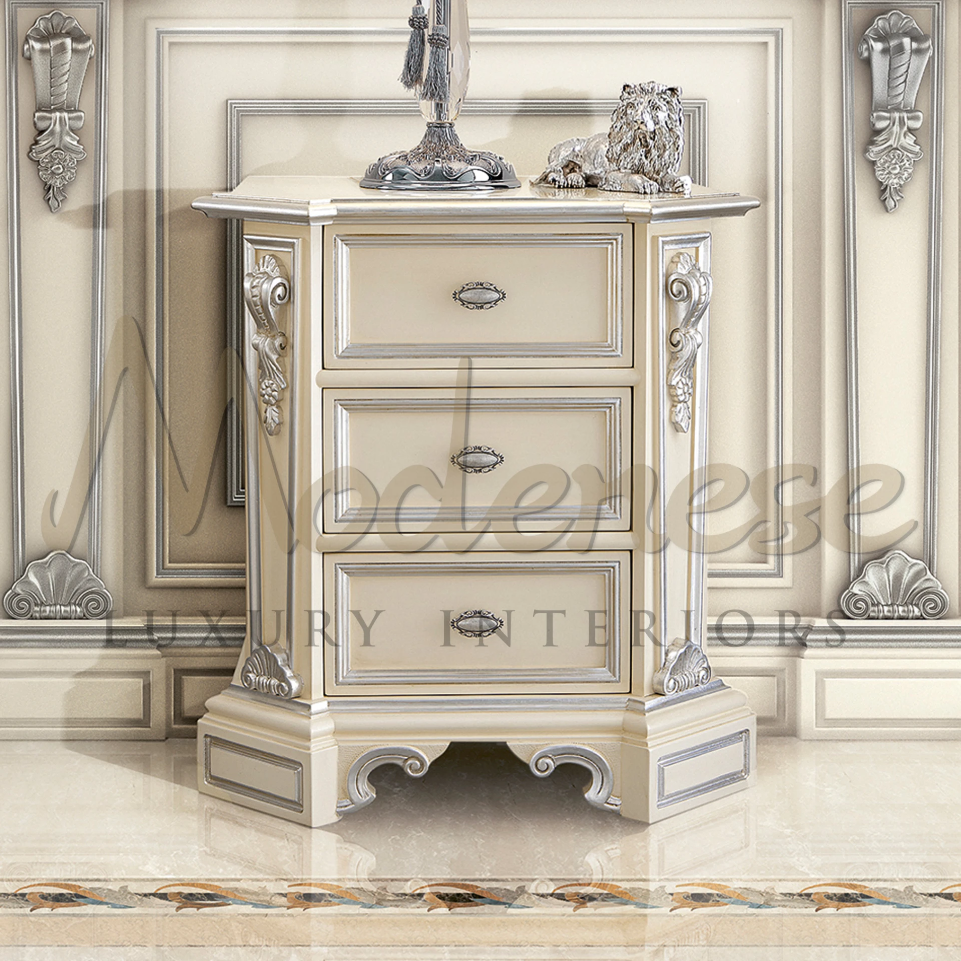 Introducing our Noble White Night Table: a blend of sophistication and utility. Keep your nighttime essentials organized with this stylish addition to your bedroom.