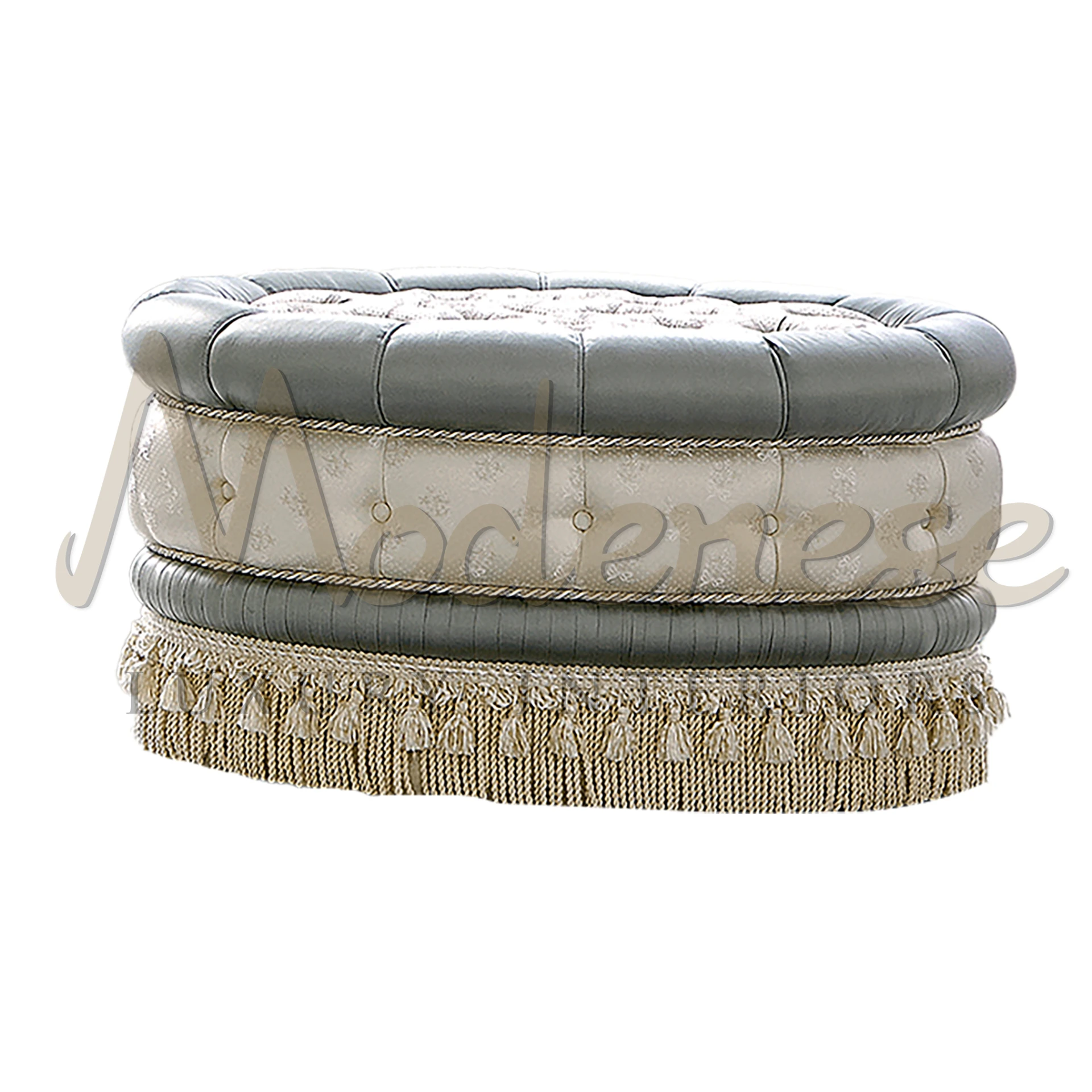 Indulge in opulence with our Elegant High-End Pouffe, crafted with luxurious materials for a touch of sophistication to any space.