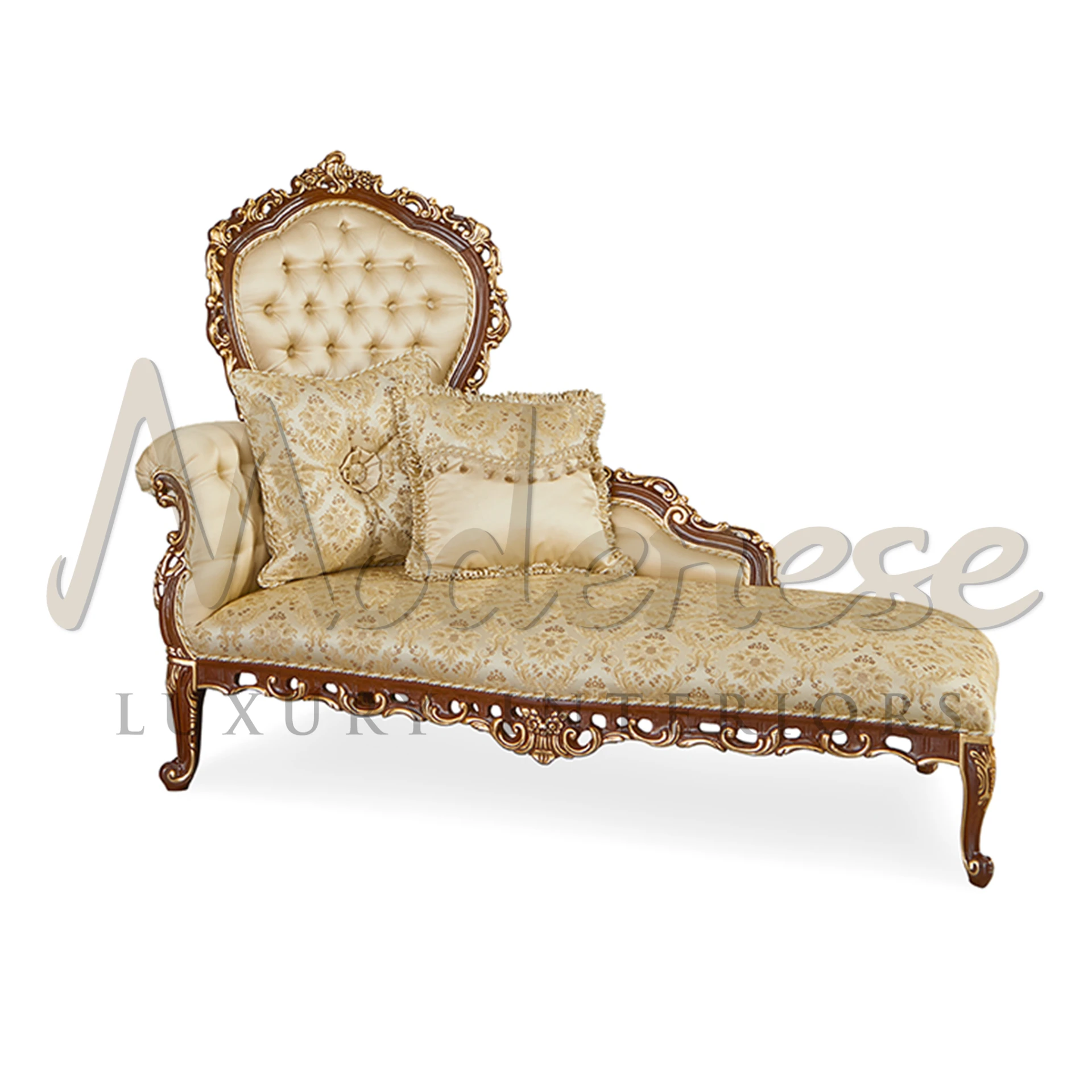 Relax in timeless sophistication with our Elegant Beige Chaise Lounge, featuring plush upholstery and a graceful silhouette.