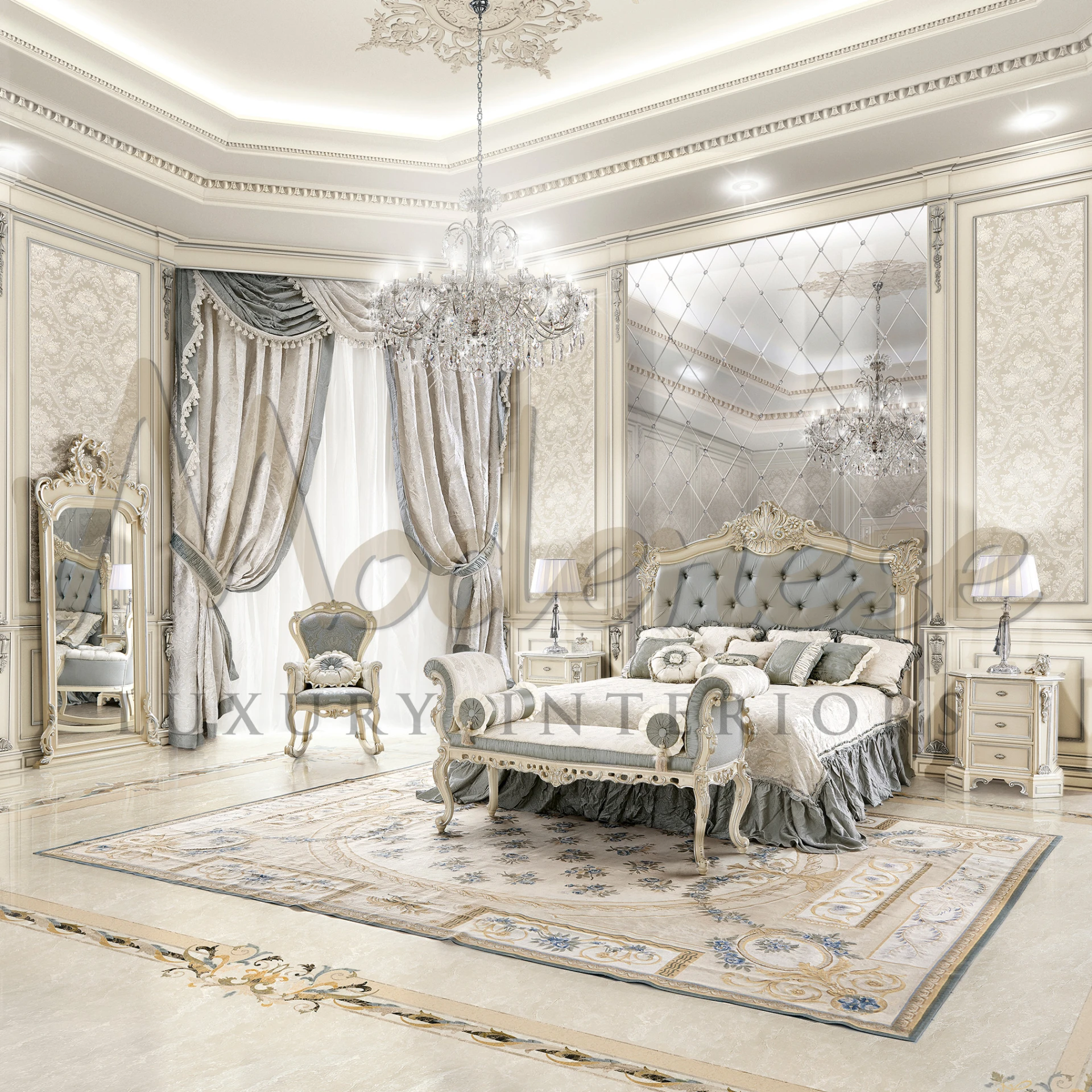 The Classic Style Standing Mirror, a symbol of baroque and classic styles, offers a statement piece for sophisticated interior design.