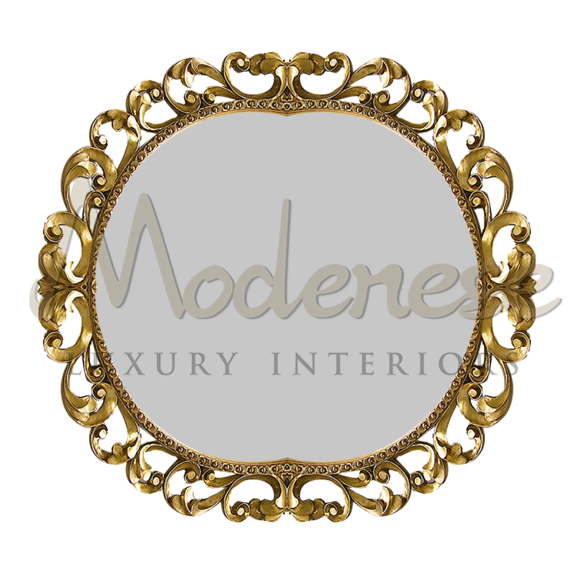 Round Gold Leaf Mirror adds sophisticated glamour, perfect for enhancing home decor with its classic, luxurious Italian design.