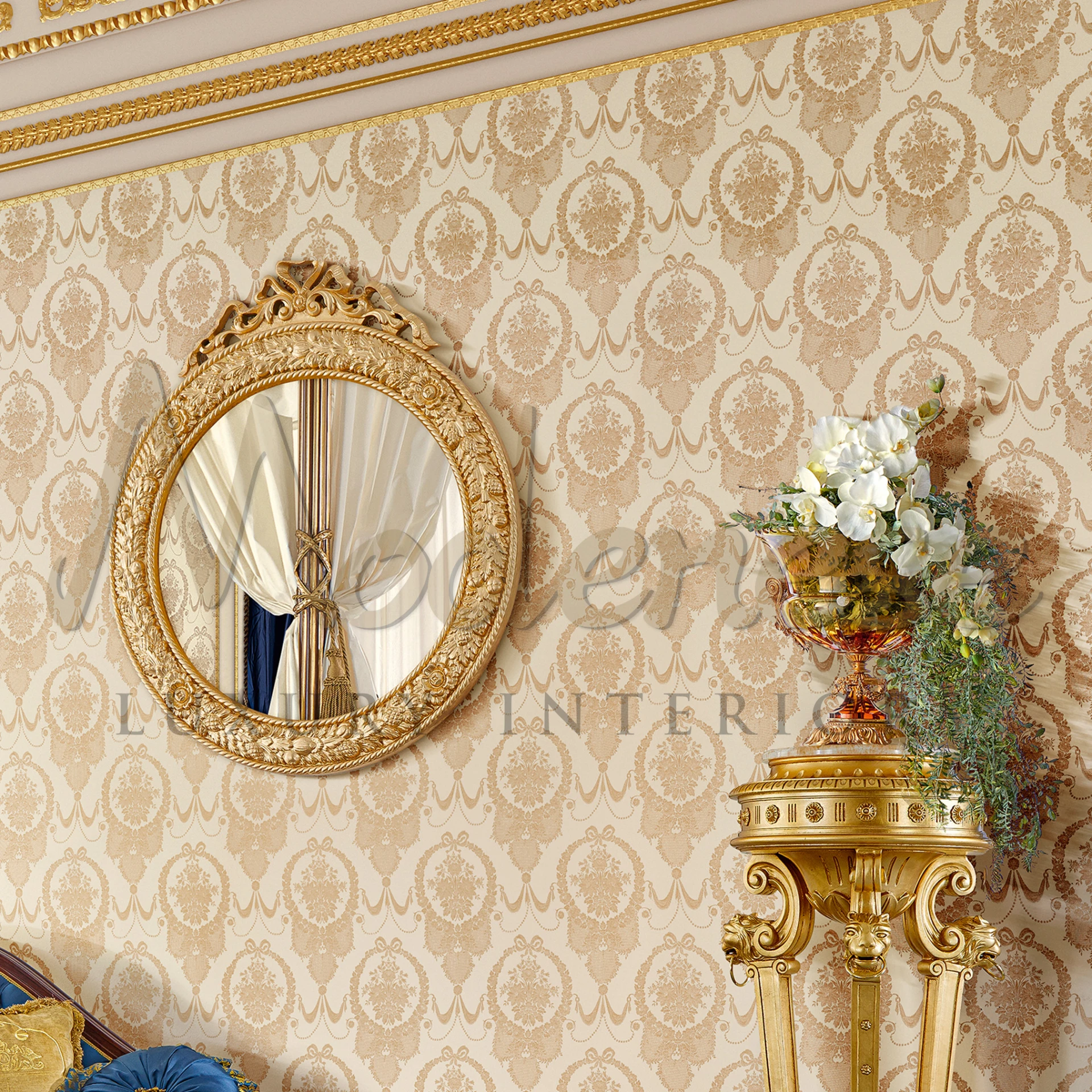 Handcrafted Bella Italian Mirror made in Italy, showcasing the finesse of classic style and baroque influence in luxury mirror design.
