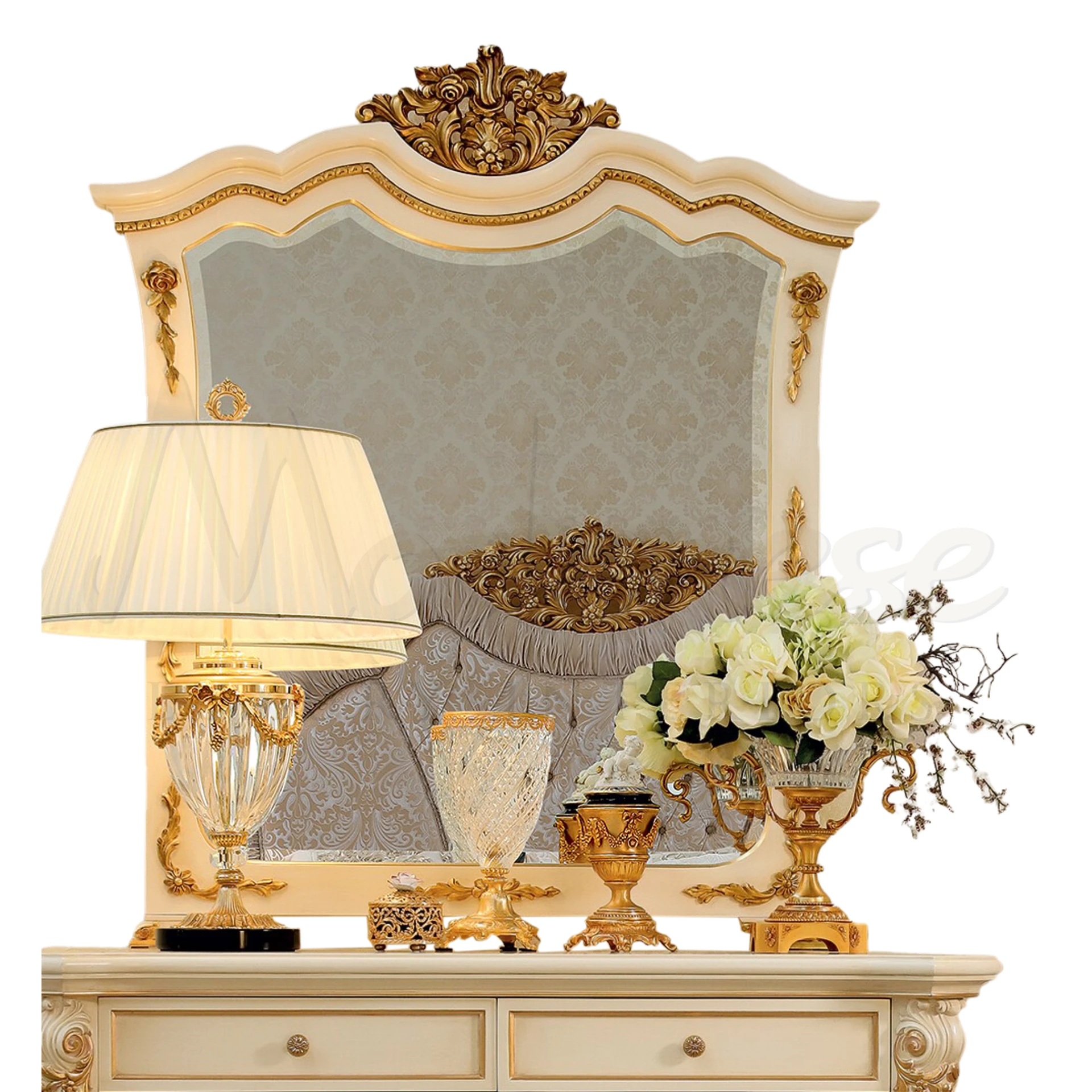 Handcrafted Modenese Classic Italian Style Mirror, embodying luxury interiors with bespoke design, made to fit any space.