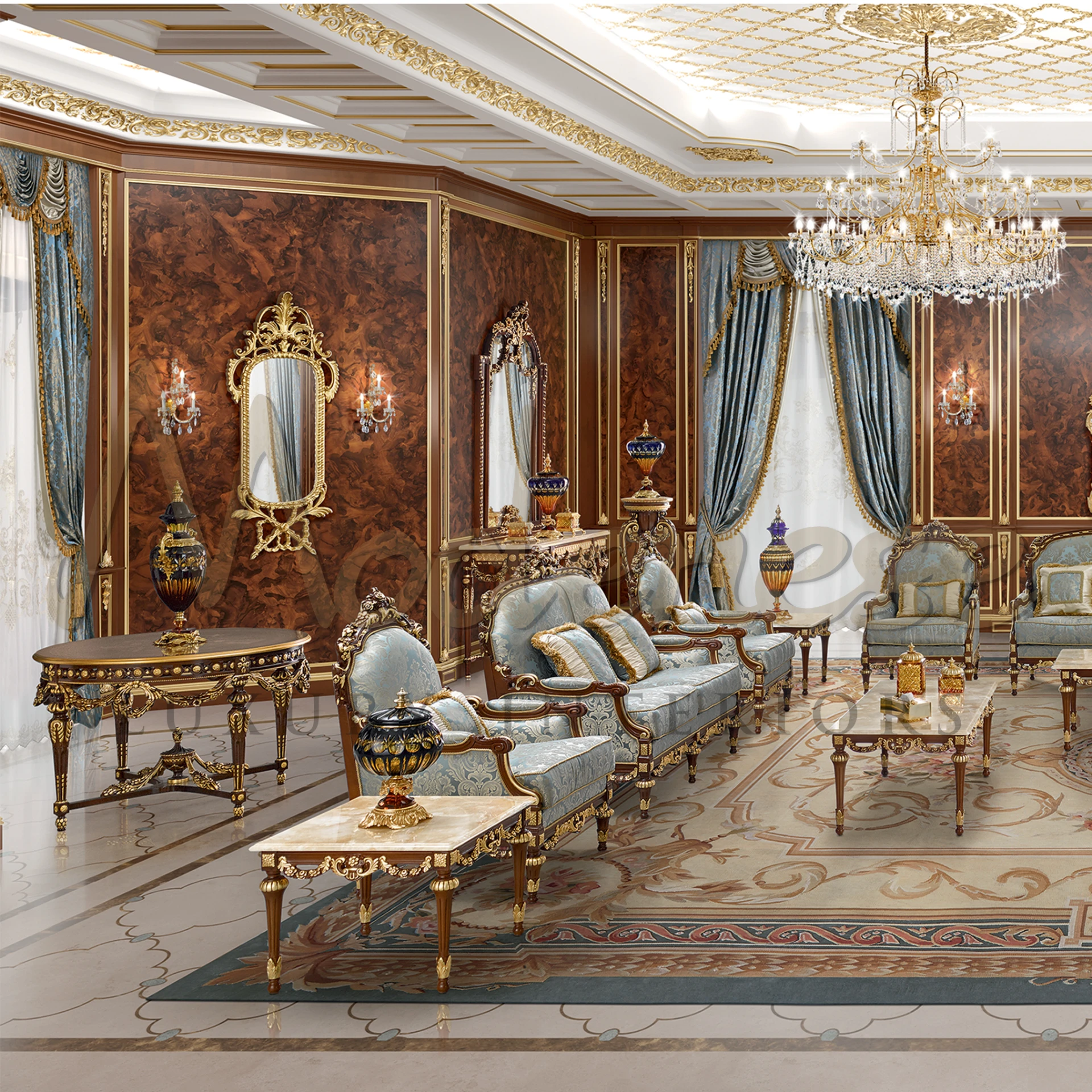 Handmade in Italy, this Bespoke Classic Mirror by Modenese Furniture offers timeless elegance in luxury home decor.