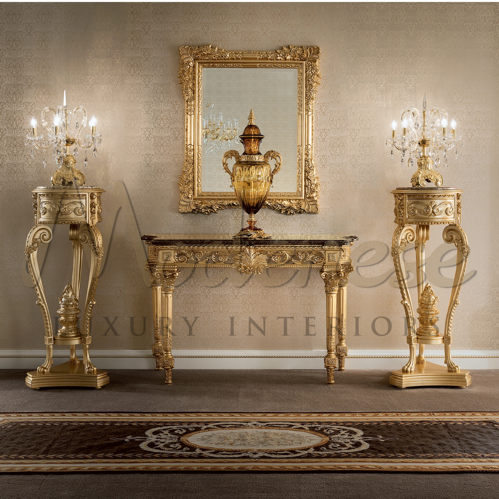Transform your room with the understated elegance of a Classic Gold Leaf Mirror, offering a traditional yet luxurious touch.