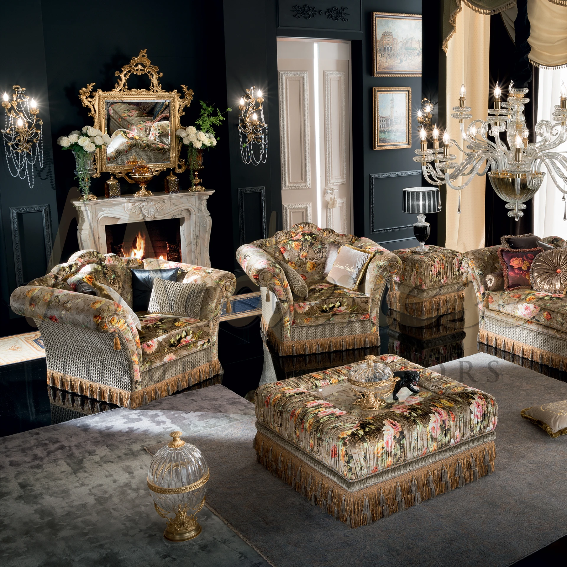Artisanal craftsmanship shines in this hand-made gold mirror, featuring a rich gilded finish for a touch of baroque style.