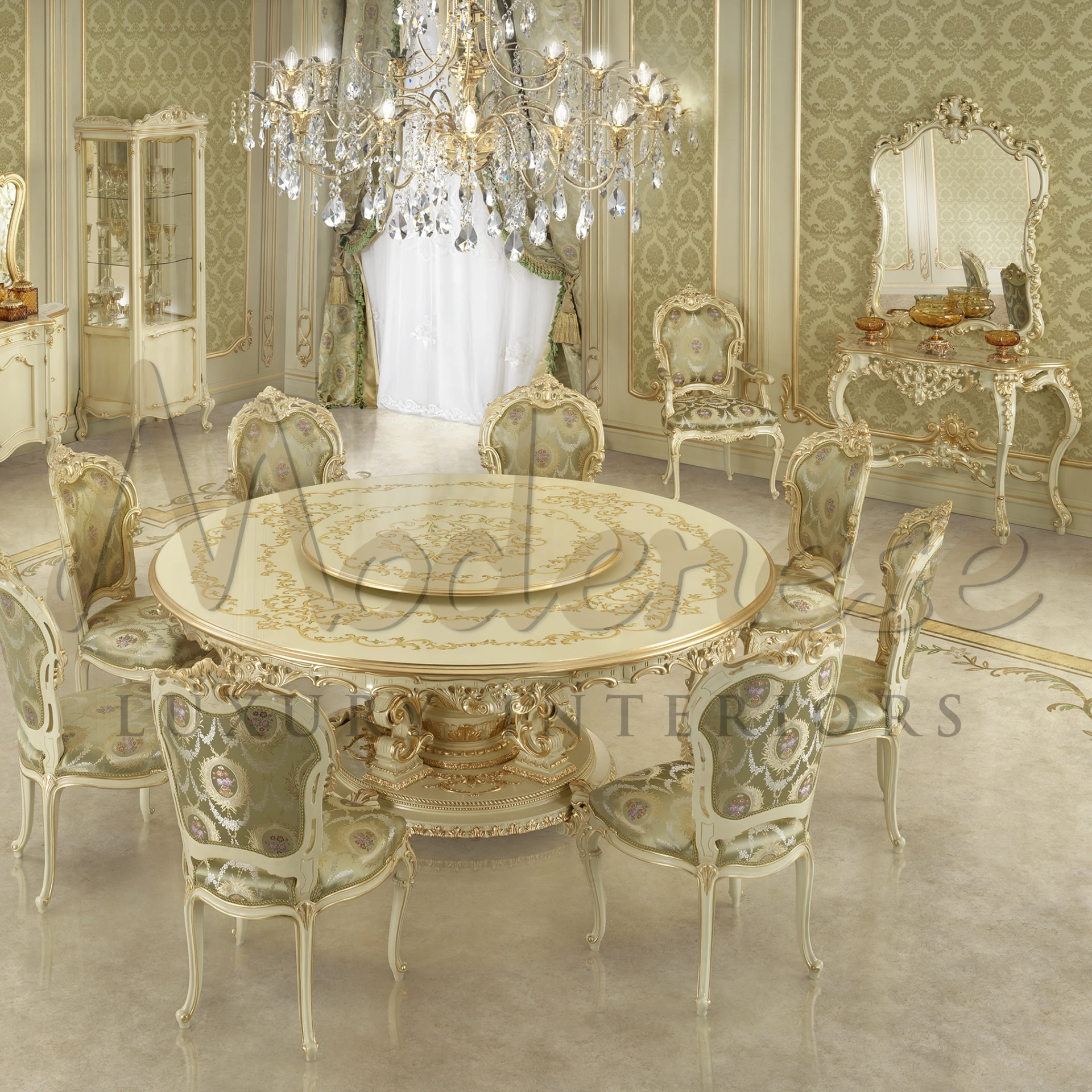 Refined and classic, this gold-finished mirror transforms spaces with its handmade and baroque-inspired style.
