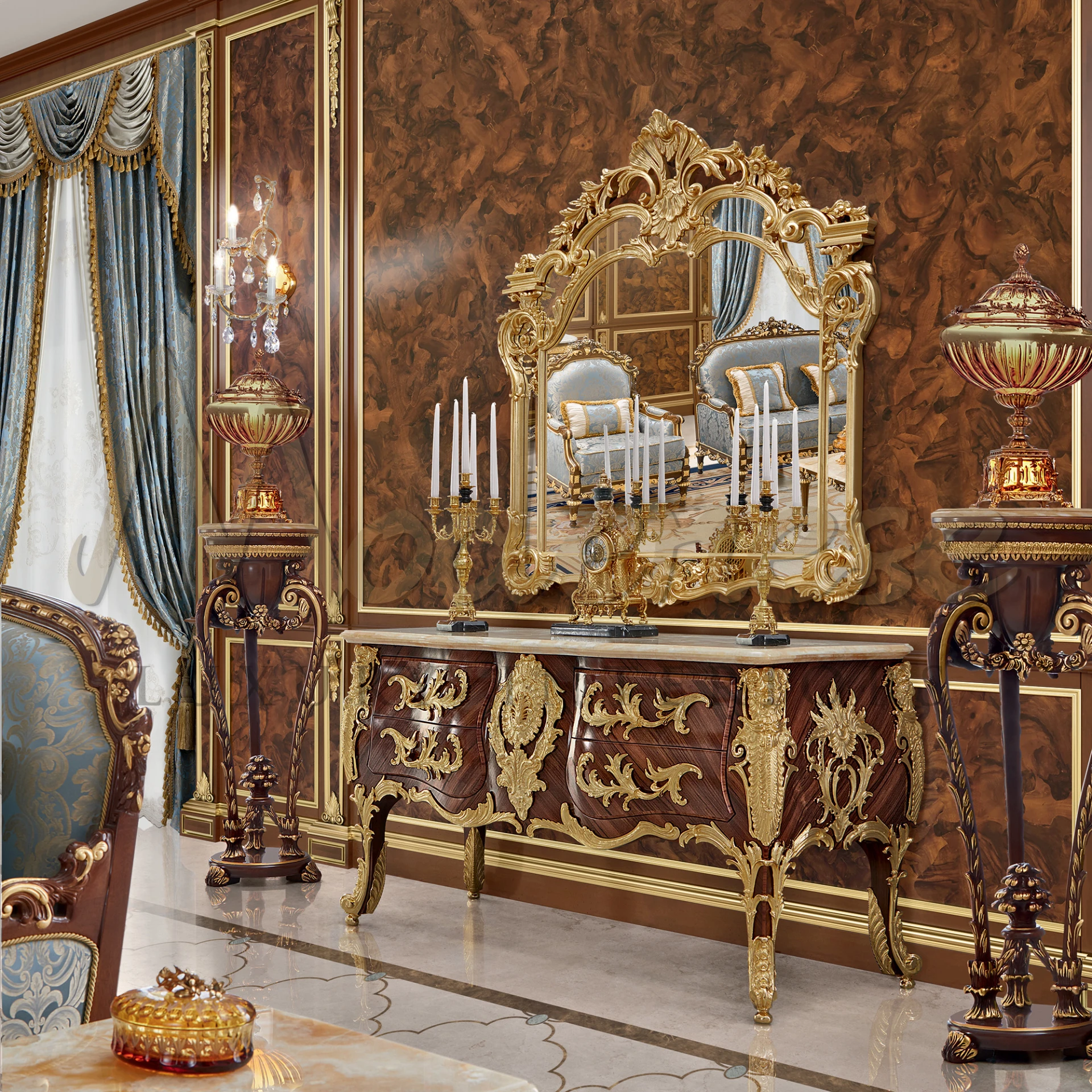 Luxury column vase stand, a standout piece from Modenese Furniture’s archives, perfect for elegant interiors.