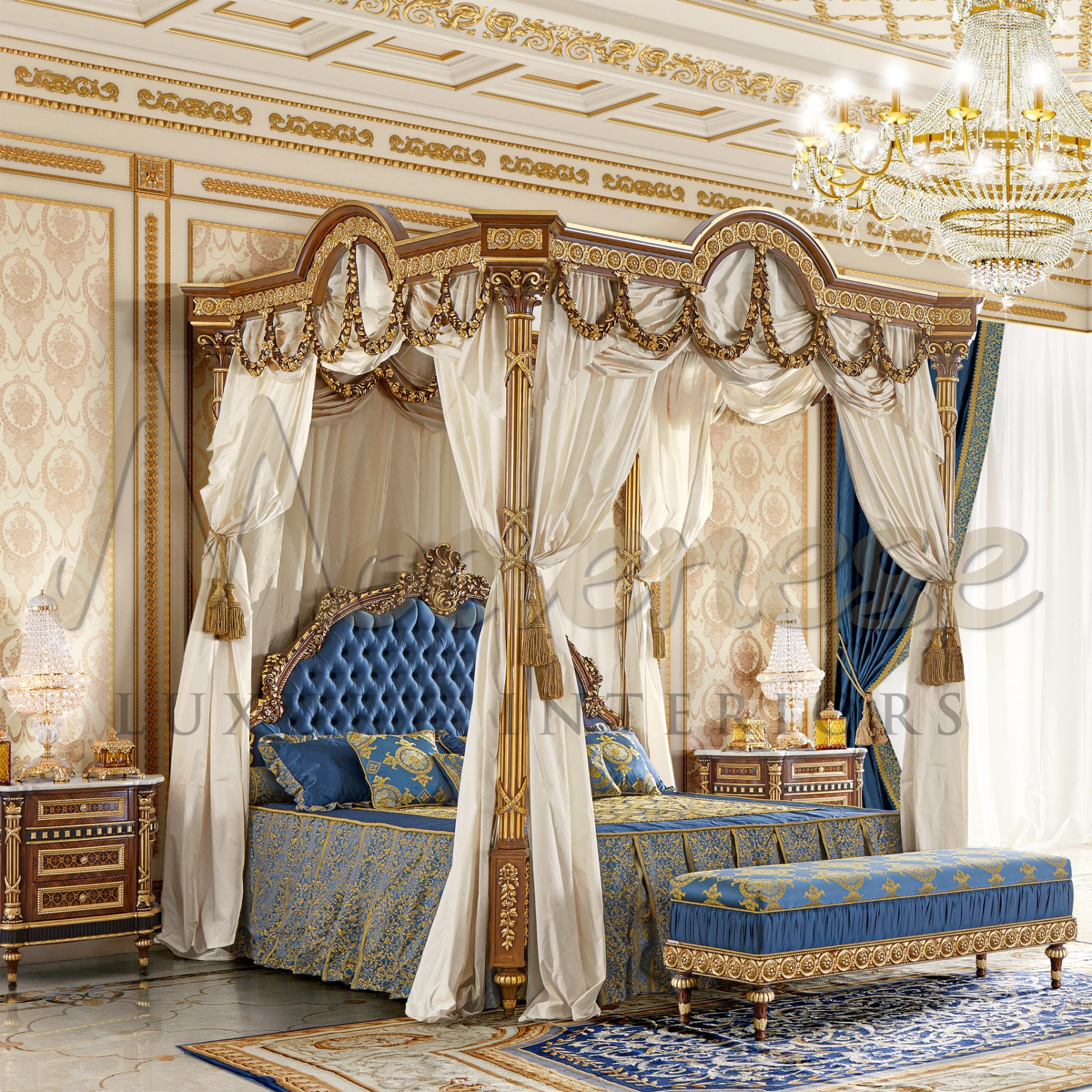 High-quality Traditional Blue Pillow, featuring the finest Italian textiles, designed for both comfort and visual appeal.