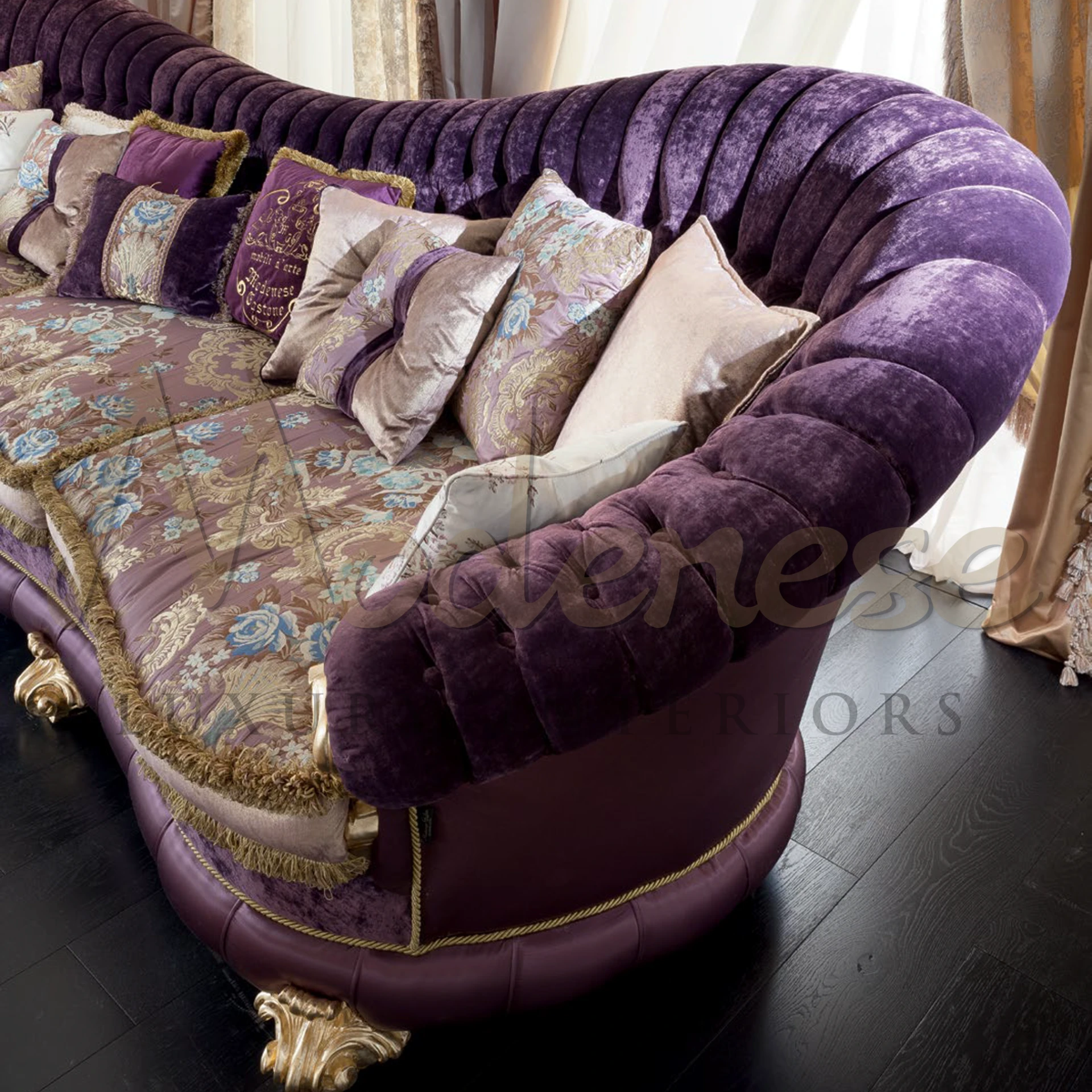 Luxury textiles define this Stunning Flower Pillow, a centerpiece of vibrant elegance and meticulous craftsmanship.