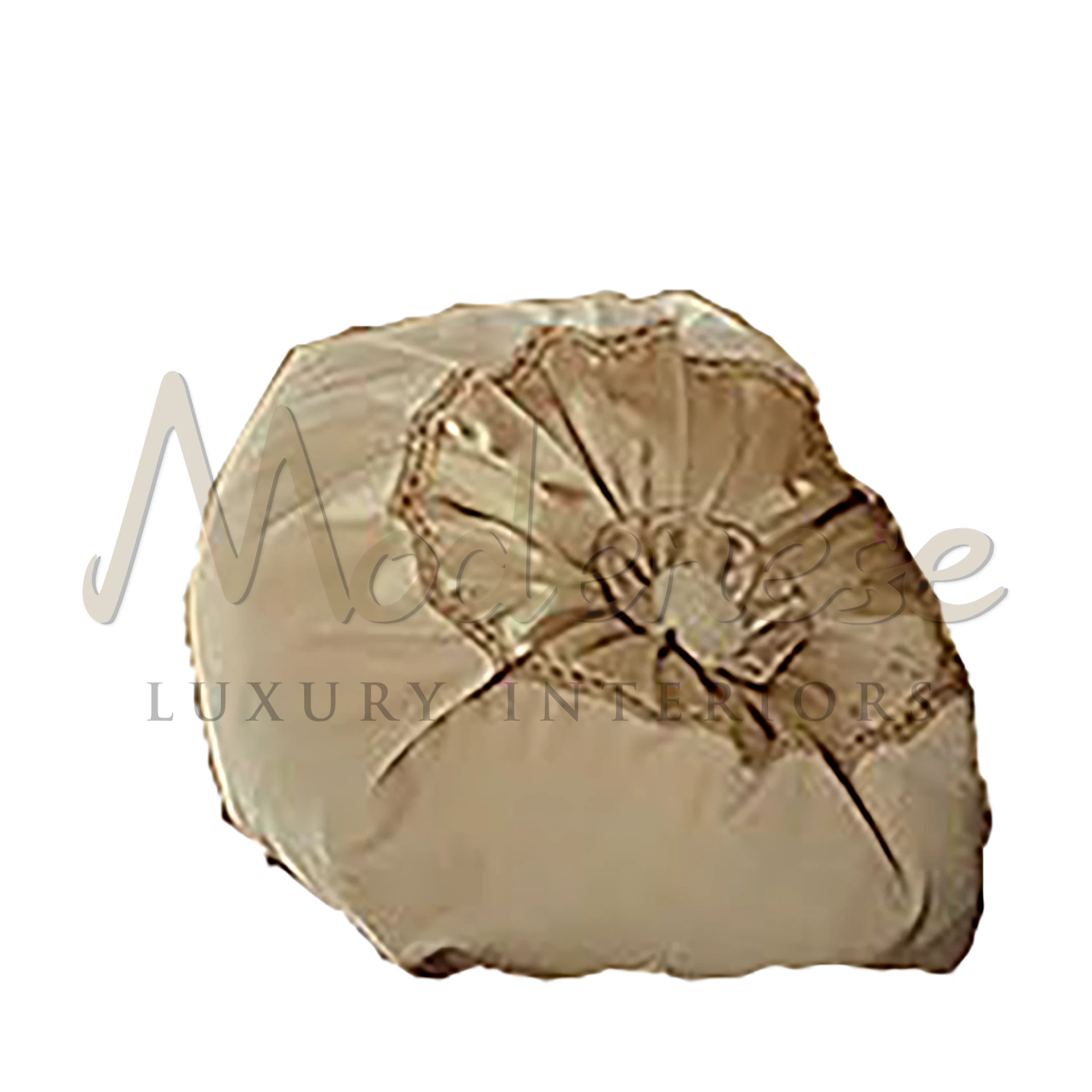 Victorian Round Beige Pillow, a masterpiece of elegance with intricate patterns and delicate embroidery, embodying vintage charm.