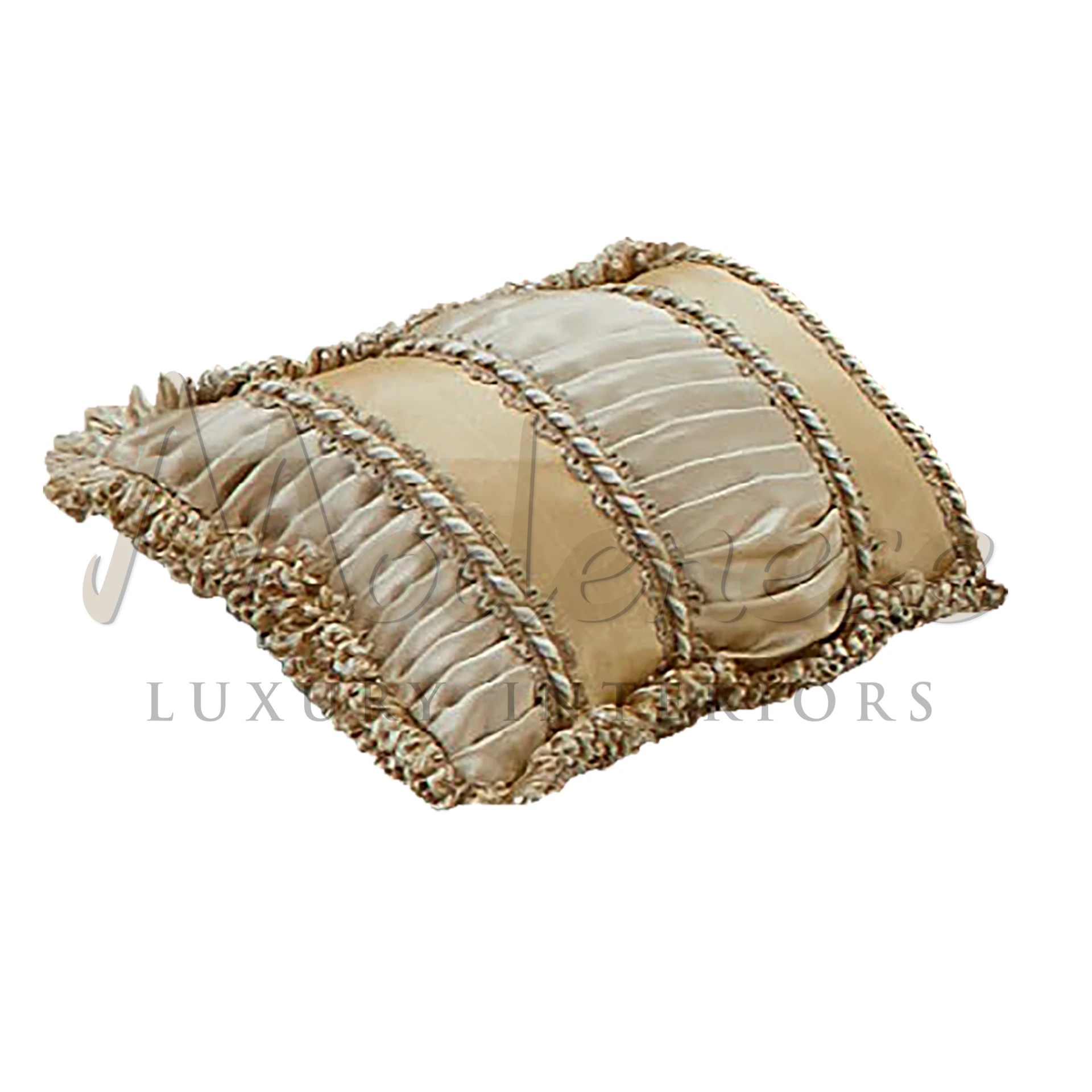 Traditional Beige Pillow on a classic sofa, showcasing its timeless beauty and refined simplicity in a sophisticated setting.