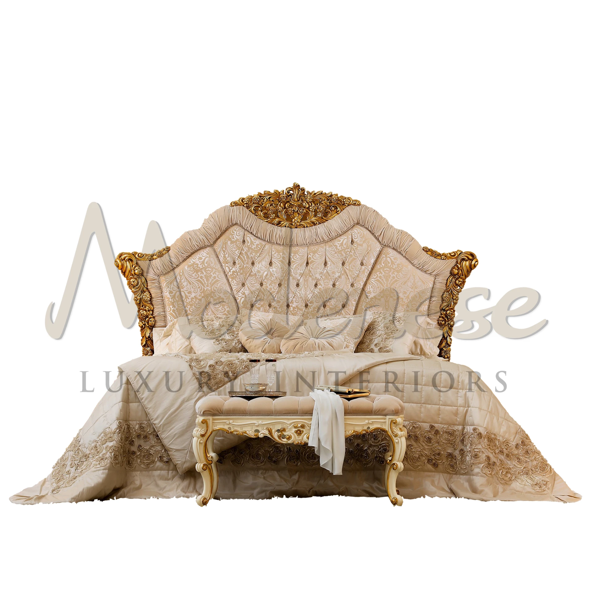 Cream Organic Cotton Bed Cover in a serene bedroom, offering a soothing, elegant ambiance with eco-friendly luxury.