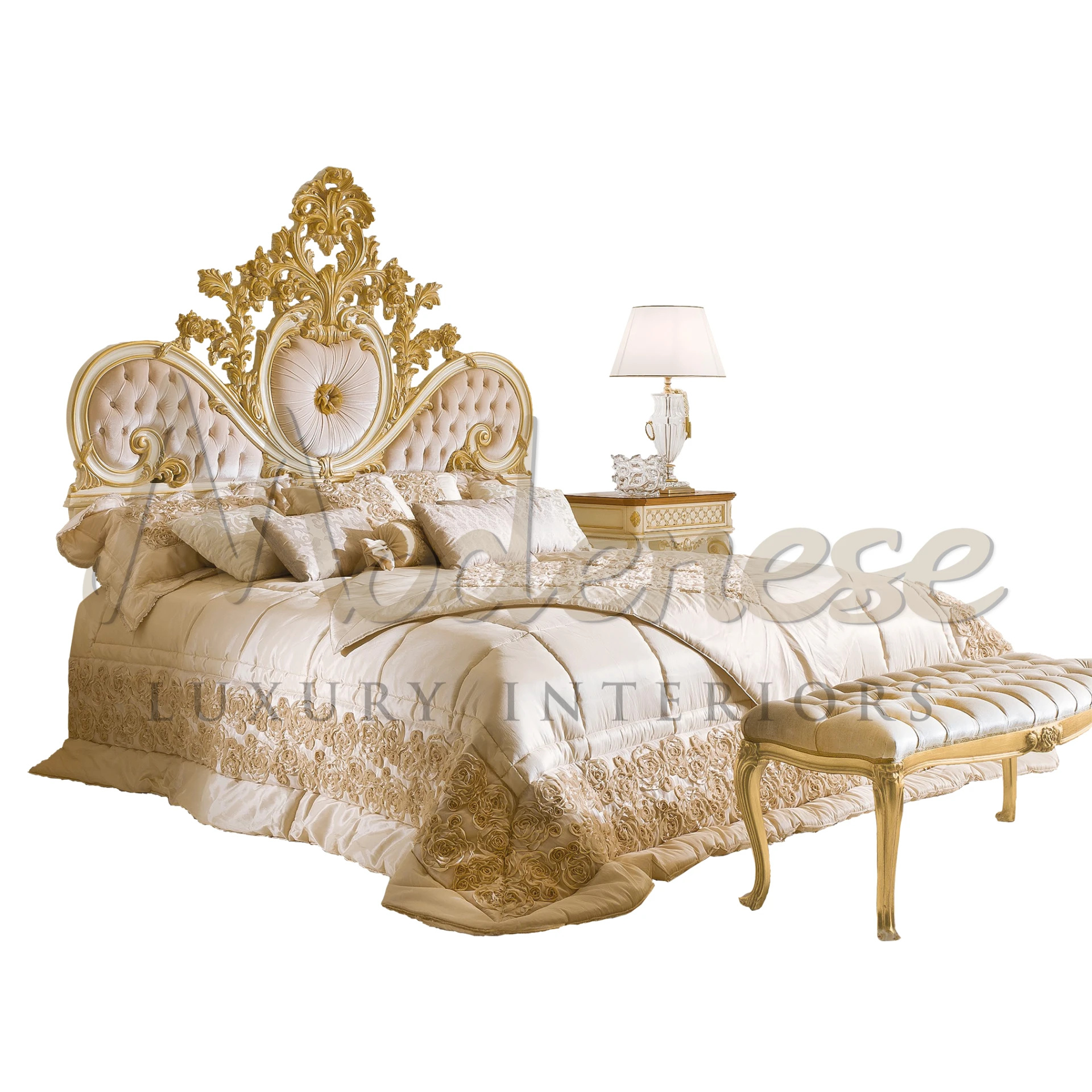 Cream Cotton Luxury Bed Cover, offering a serene and tranquil bedroom atmosphere, blending style with comfort for a luxurious sleep.
