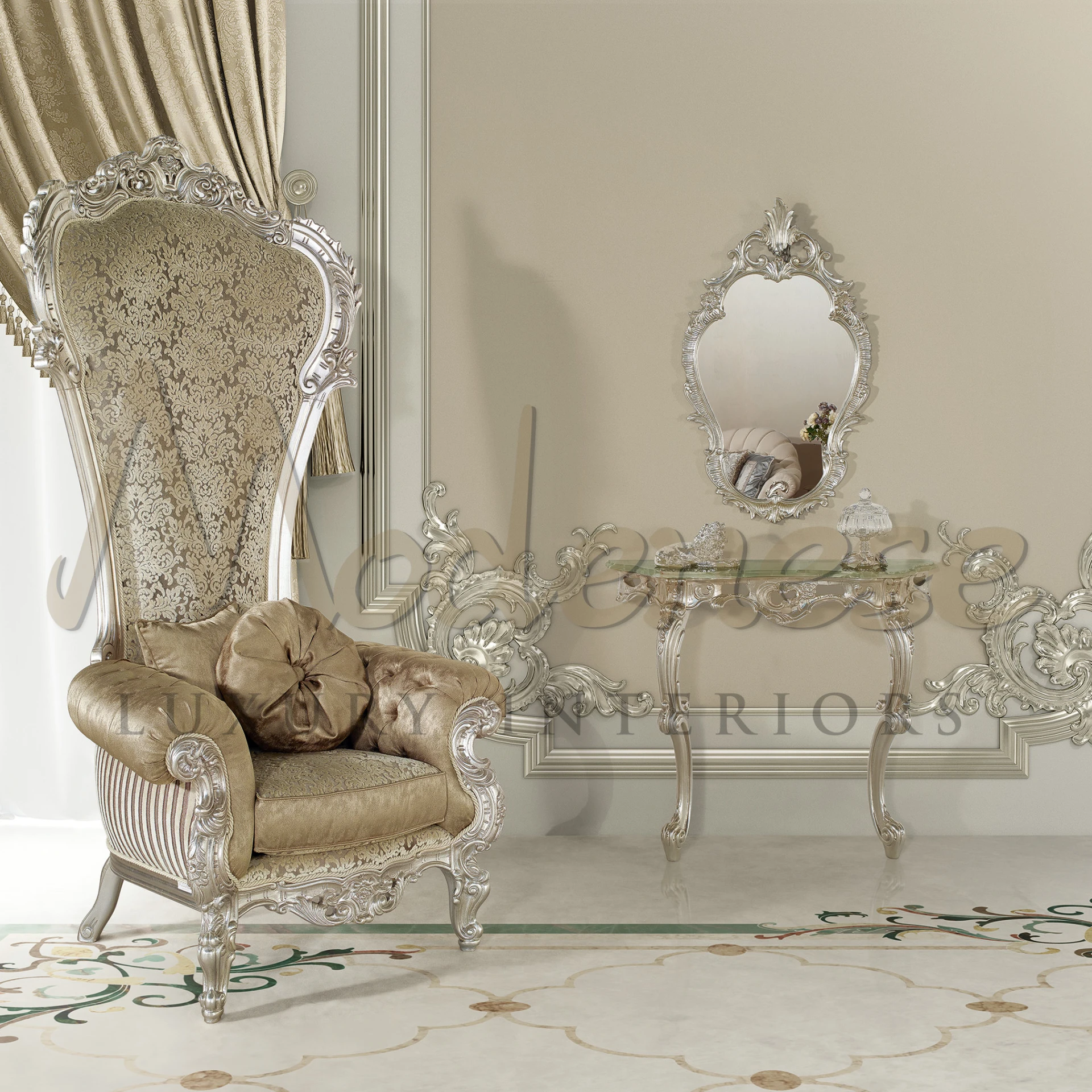 Timeless Sophistication: Explore Our Elegant Wall Silver Leaf Console
