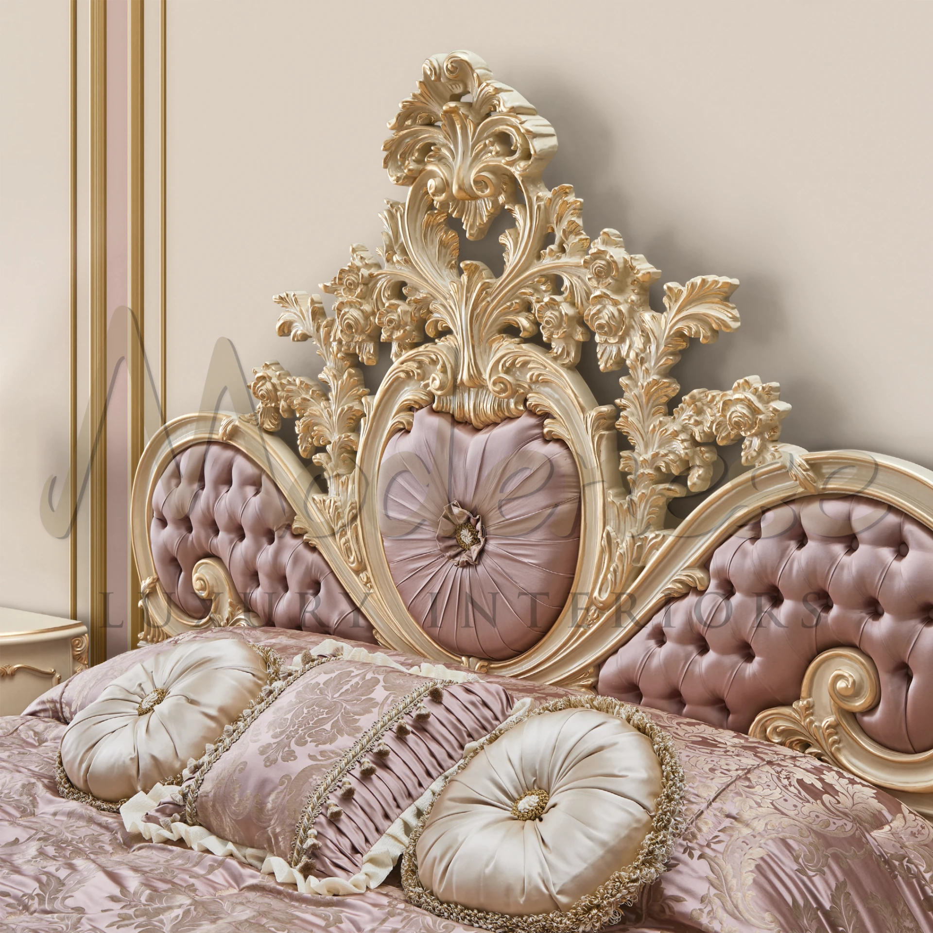 Elegant Pink Luxury Bed Cover, transforming the bedroom into a haven of beauty and serenity with its lavish and stylish design.