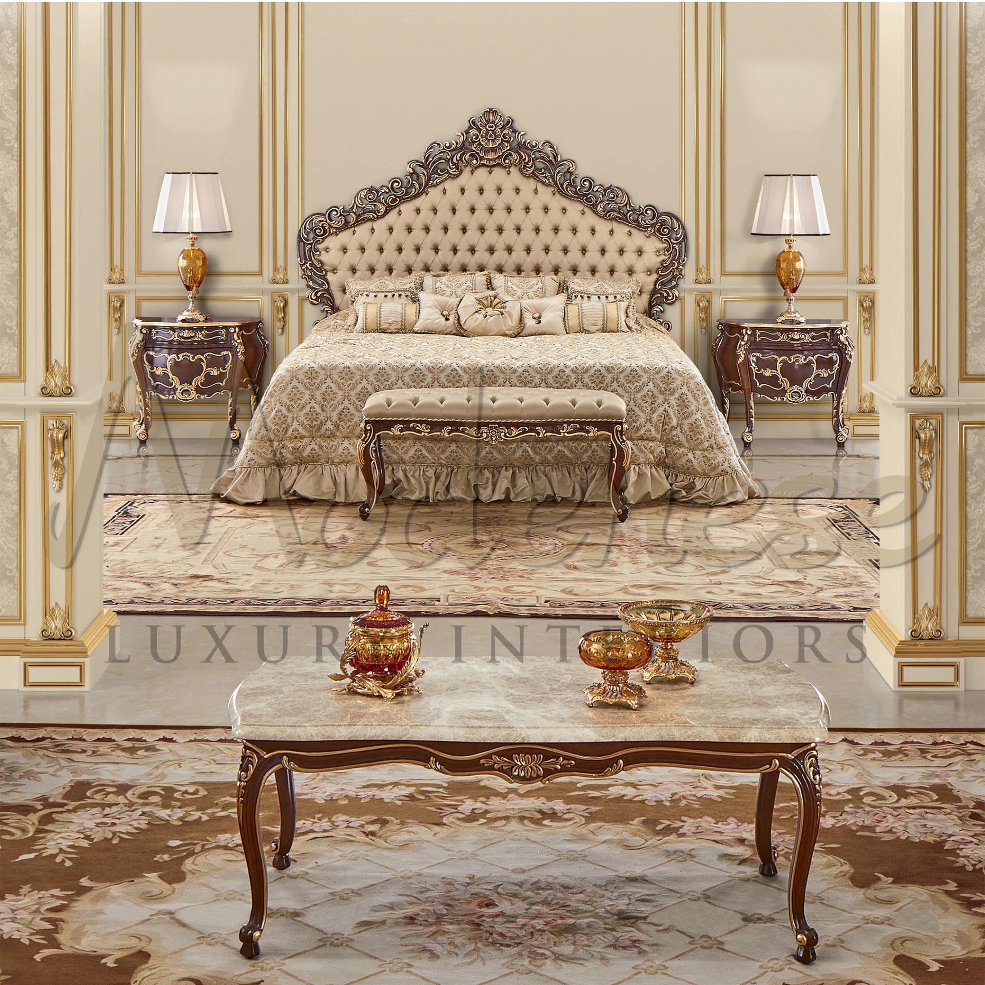 Transform your bedroom with the Beige Luxury Bed Cover, embodying tranquility and style for a perfect night's sleep in luxury.