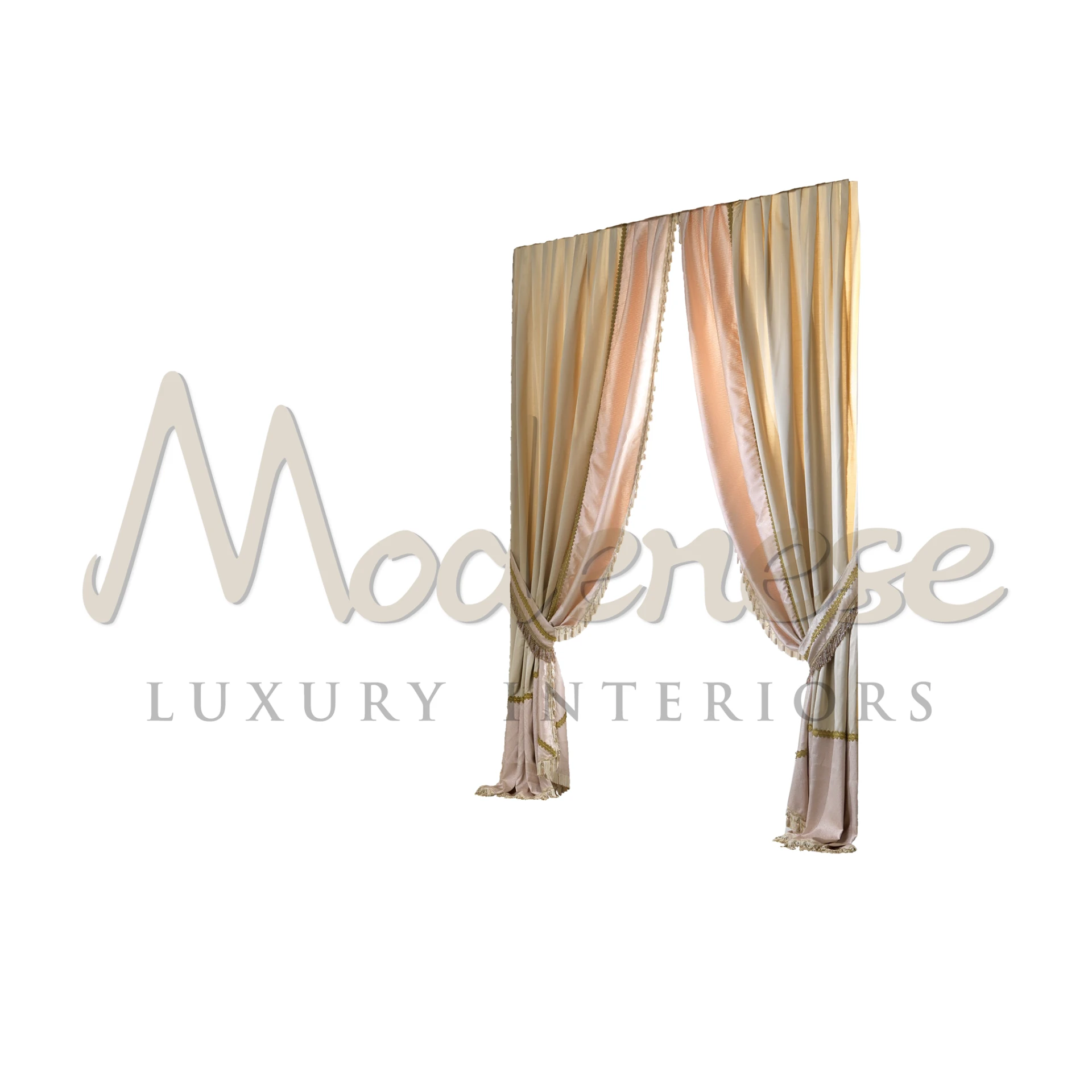 Traditional Designer Curtains in a formal living room, elevating the space with timeless elegance and high-quality Italian textiles