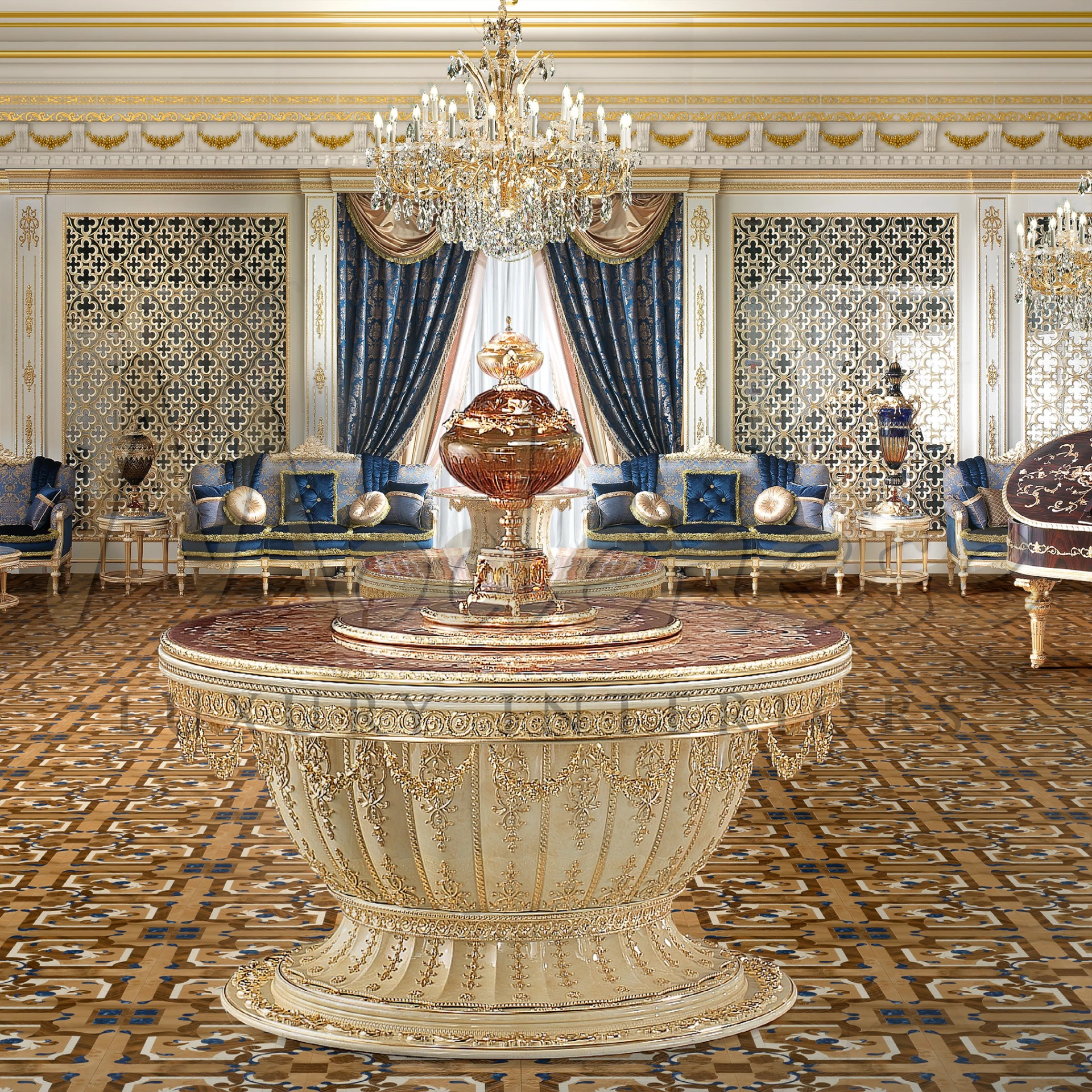 Luxurious Royal Blue Curtains, embodying classical elegance with high-quality textiles, perfect for enhancing any room's grandeur.
