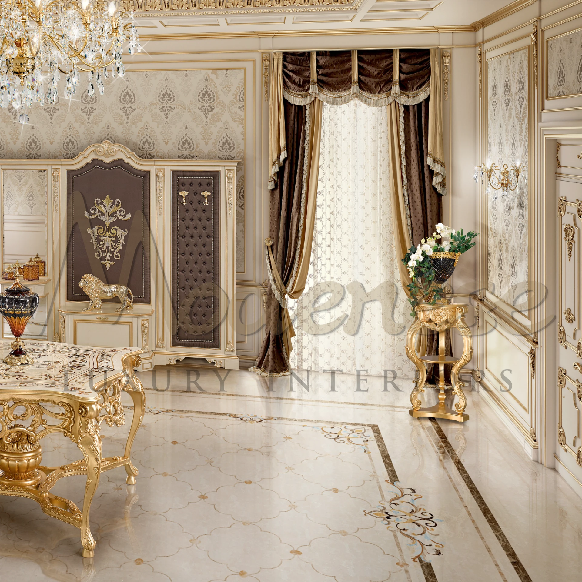 Luxuriously crafted Classical Brown Curtains, offering an air of sophistication and comfort to any interior space.