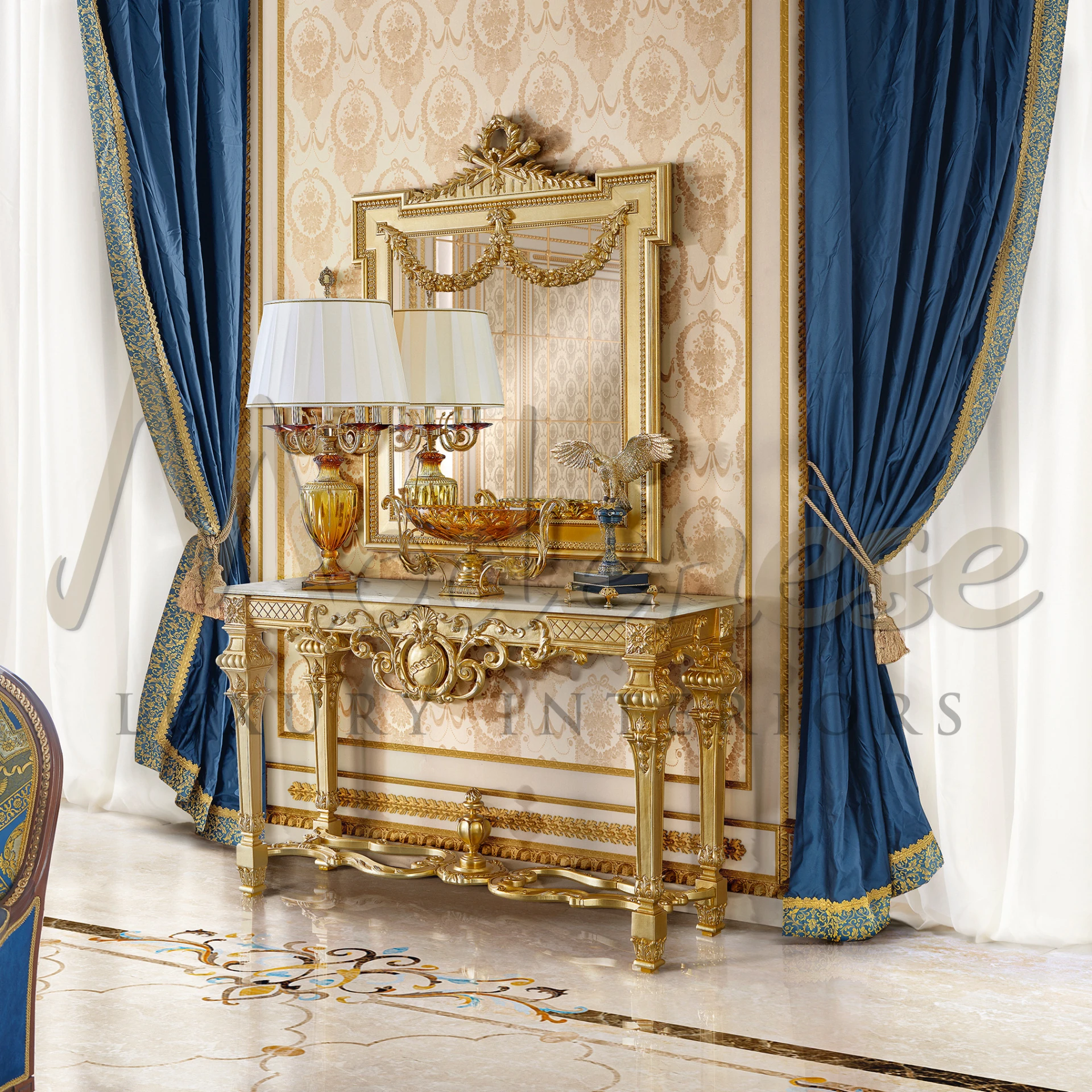 Sophisticated gold leaf finish on a versatile vase, perfect for interior designers seeking classic elegance.
