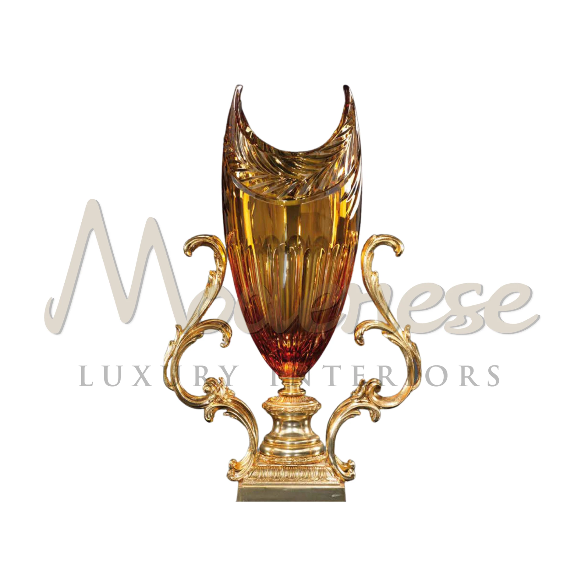Stylish Dark Crystal Vase with intricate patterns, blending high-quality craftsmanship and classical elegance for luxury interiors.