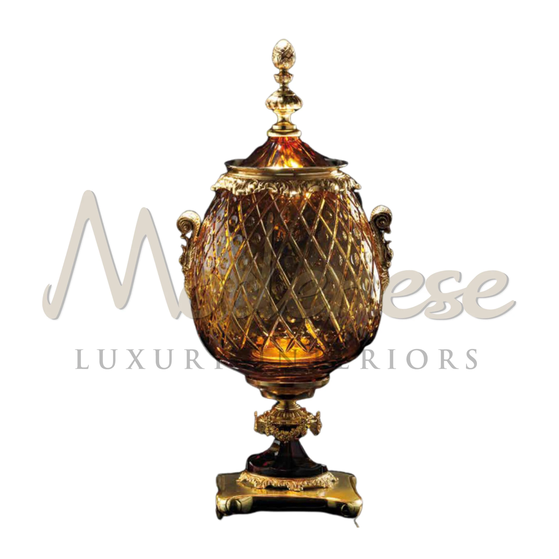 Classical Style Crystal Vase by Modenese, showcasing high clarity and brilliance in a timeless luxury design for interiors.