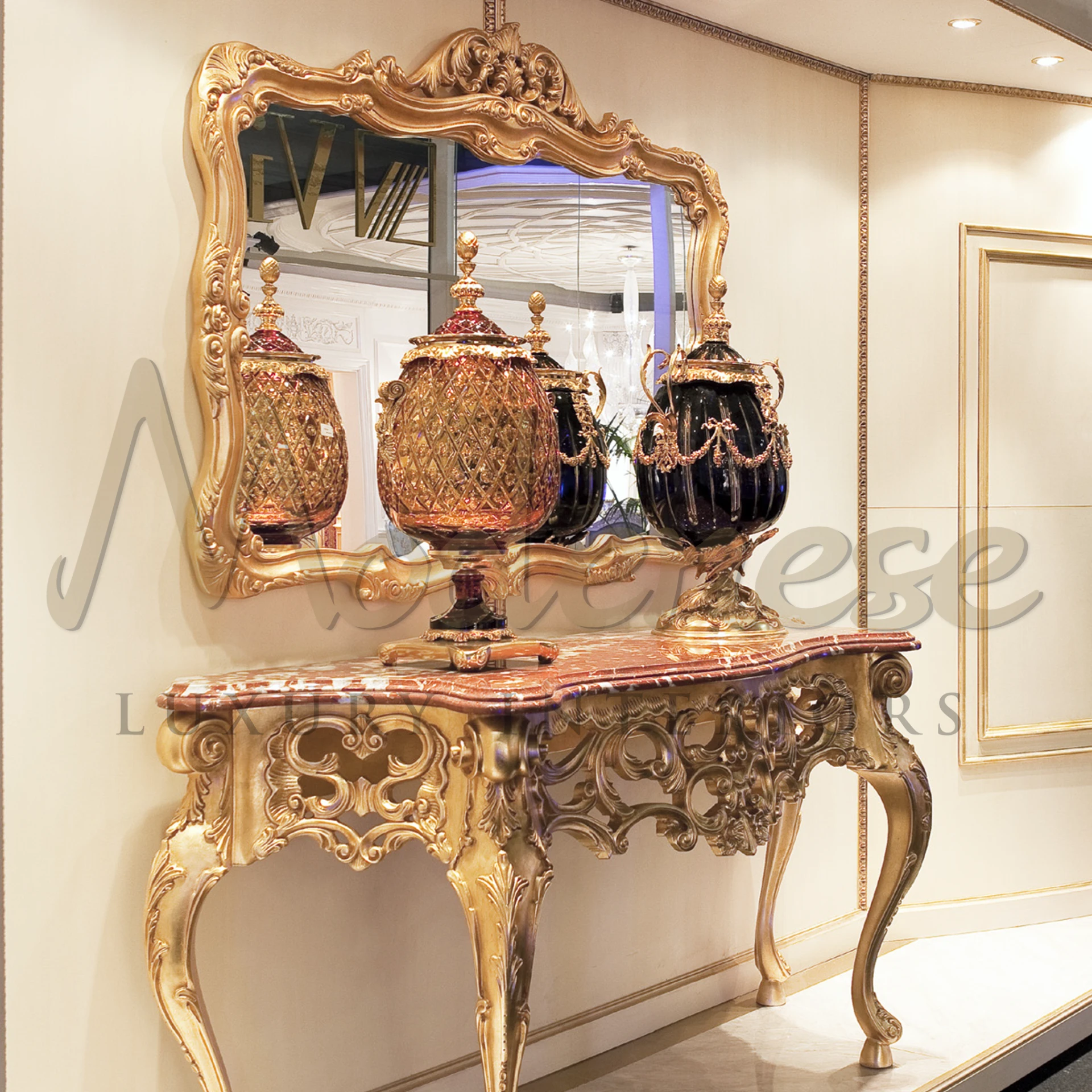 Elegant Modenese Classical Style Crystal Vase, embodying luxury with its pristine clarity and refined classic design.