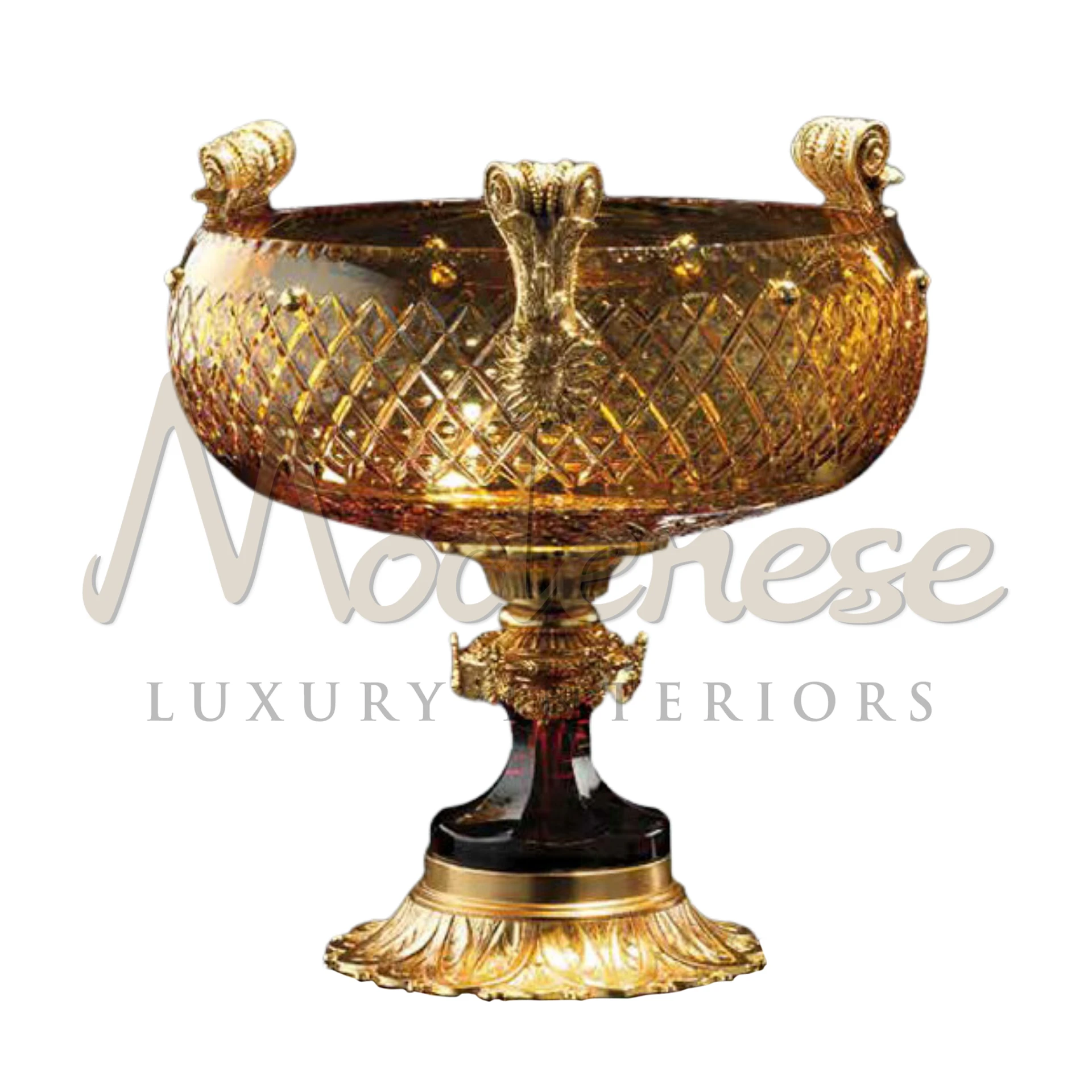 Exquisite Crystal Vase, handcrafted by skilled artisans, featuring intricate elegance for a luxurious interior design statement.
