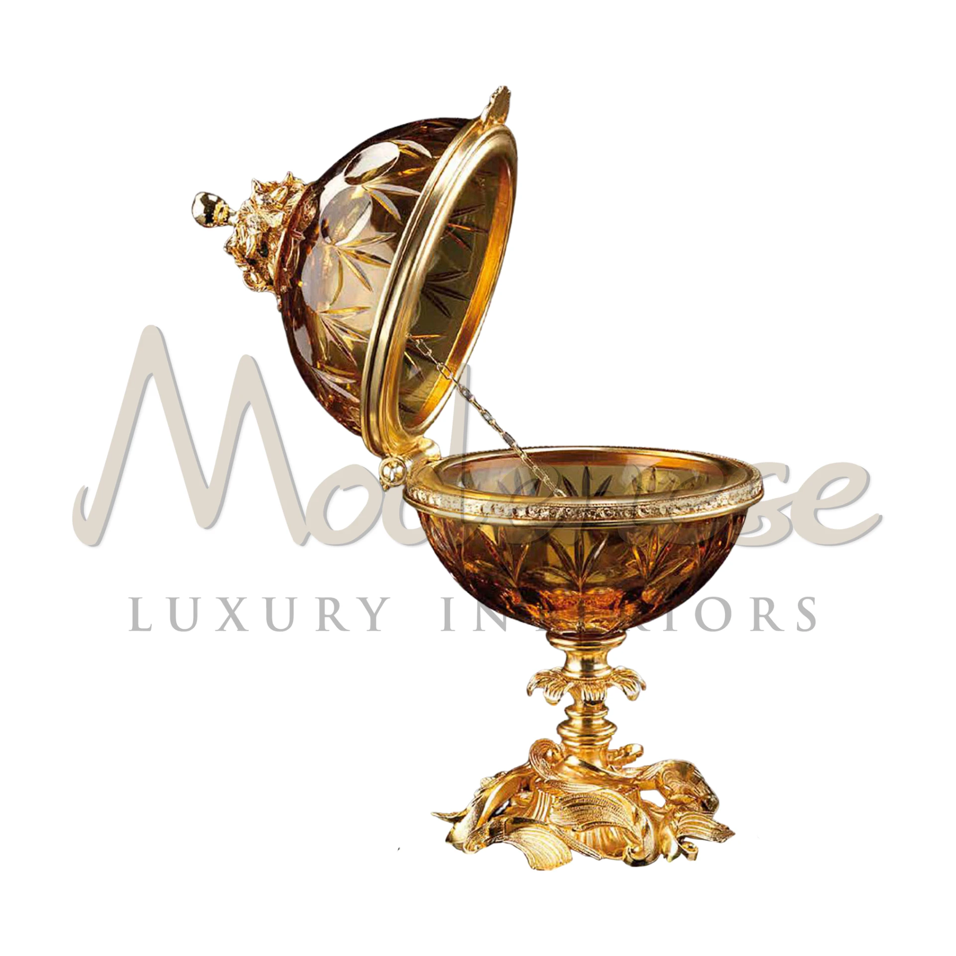 Imperial crystal box with intricate designs, a symbol of luxury and craftsmanship, ideal for classic and baroque interior design.
