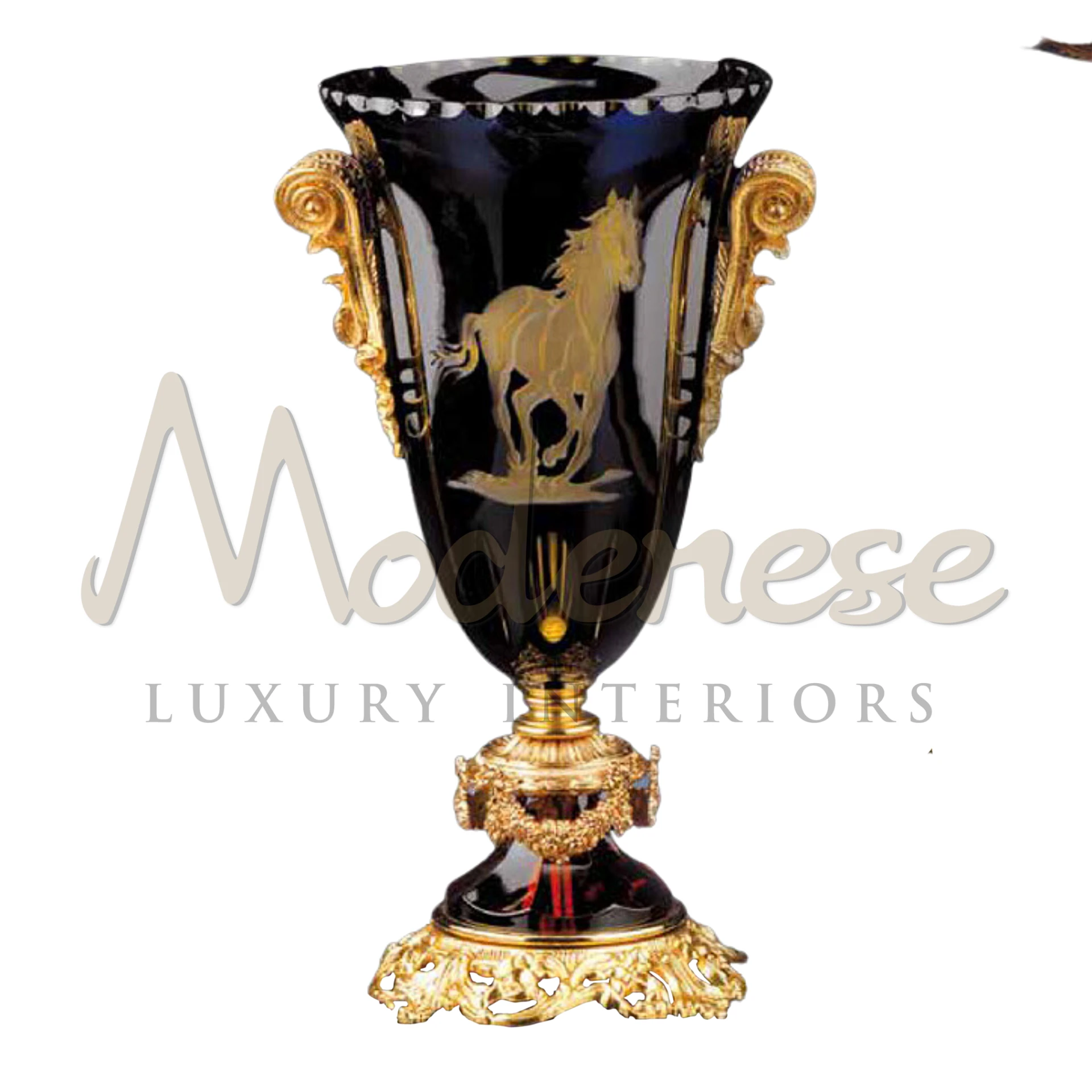 Giant Glass Vase, ideal for large floral arrangements or as a statement piece, adds grandeur to luxury and classic interior designs.