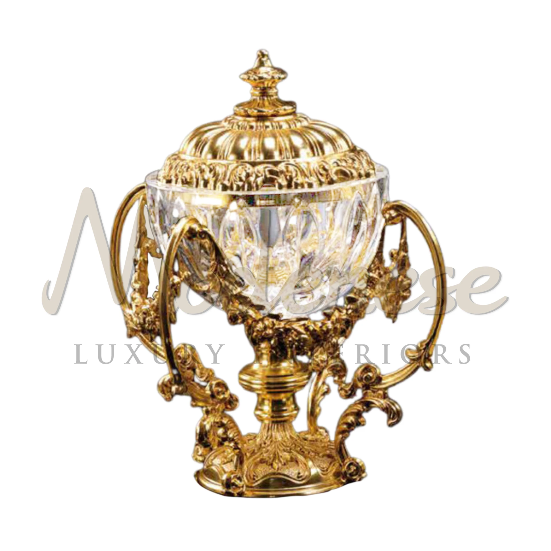 Modenese Classical Gold Elements Box, blending high-quality craftsmanship with luxurious gold detailing for an elegant interior piece.