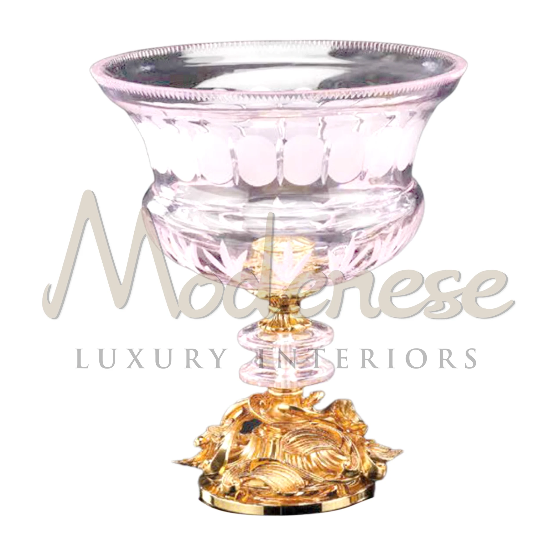 Classical Pink Glass Vase, featuring traditional design with timeless elegance, ideal for luxury interiors and lovers of baroque styles.