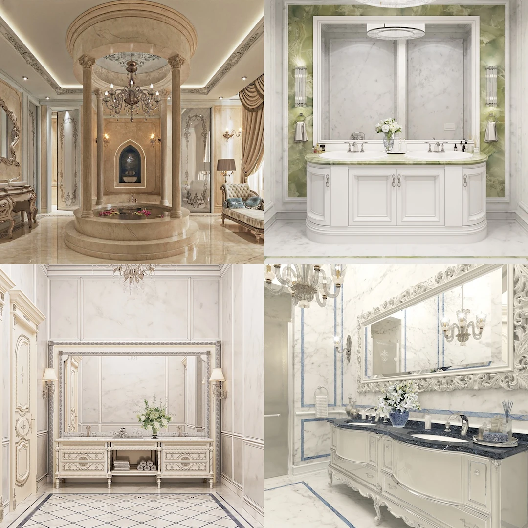 Luxury classic bathroom design ideas for residential palaces villas and contract projects