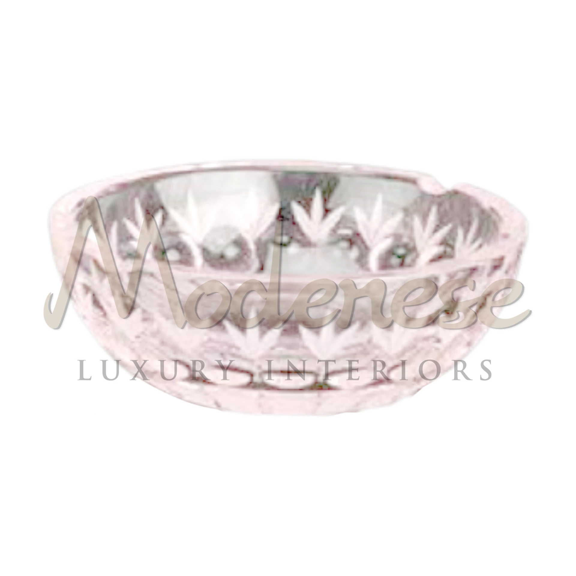 Classical Ornamented Pink Bowl in luxurious materials, a statement piece for any room, blending classic and baroque styles for an elegant interior design.
