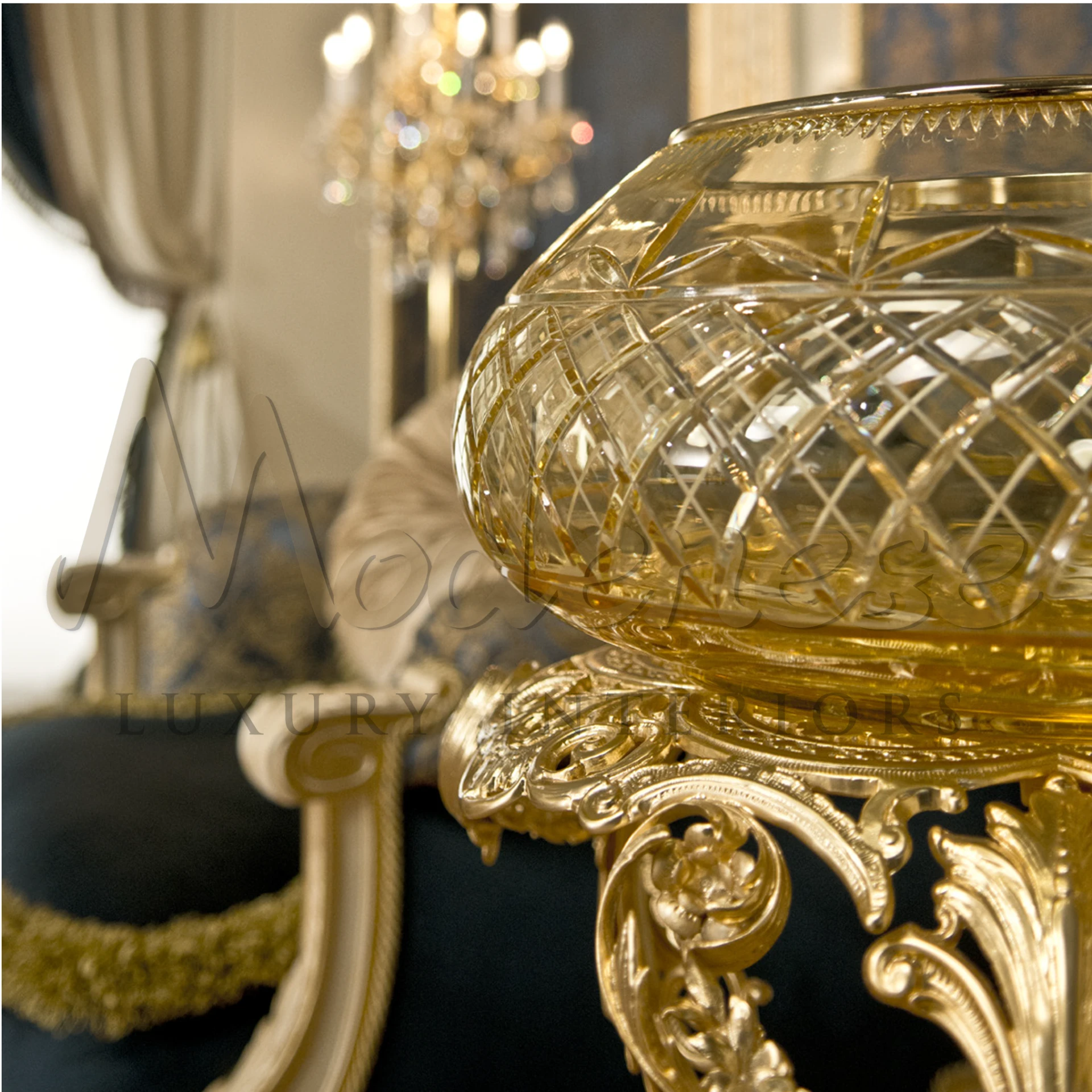 Elegant Light Yellow Bowl by Modenese Furniture, showcasing high-end craftsmanship and luxury design, ideal for refined interior settings.