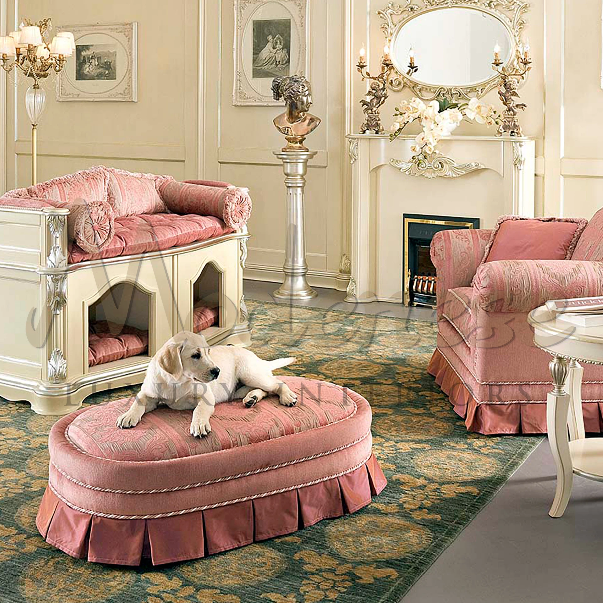 Elegant Addition: Discover Our Oval Upholstered Pouffe Collection