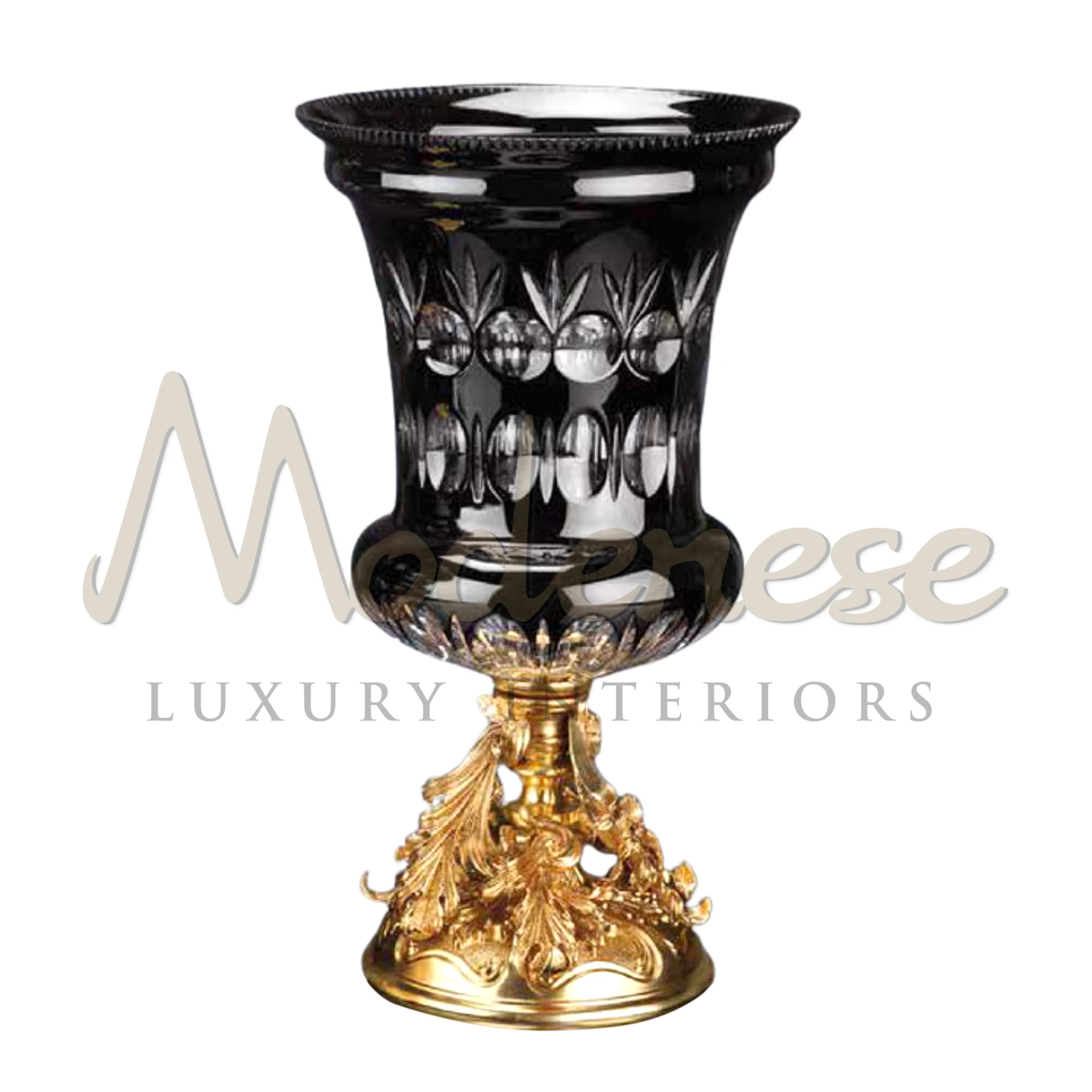 Exquisite Luxury Pedestal Black Vase Timeless Decor