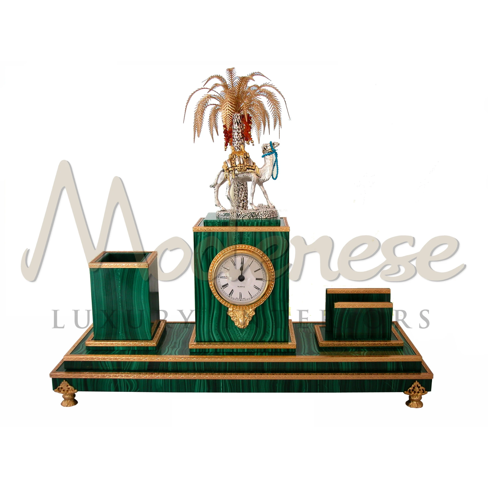 Exquisite Green Ornament in Italian marble, showcasing centuries of sculptural artistry in various styles, ideal for adding elegance to luxury interiors.






